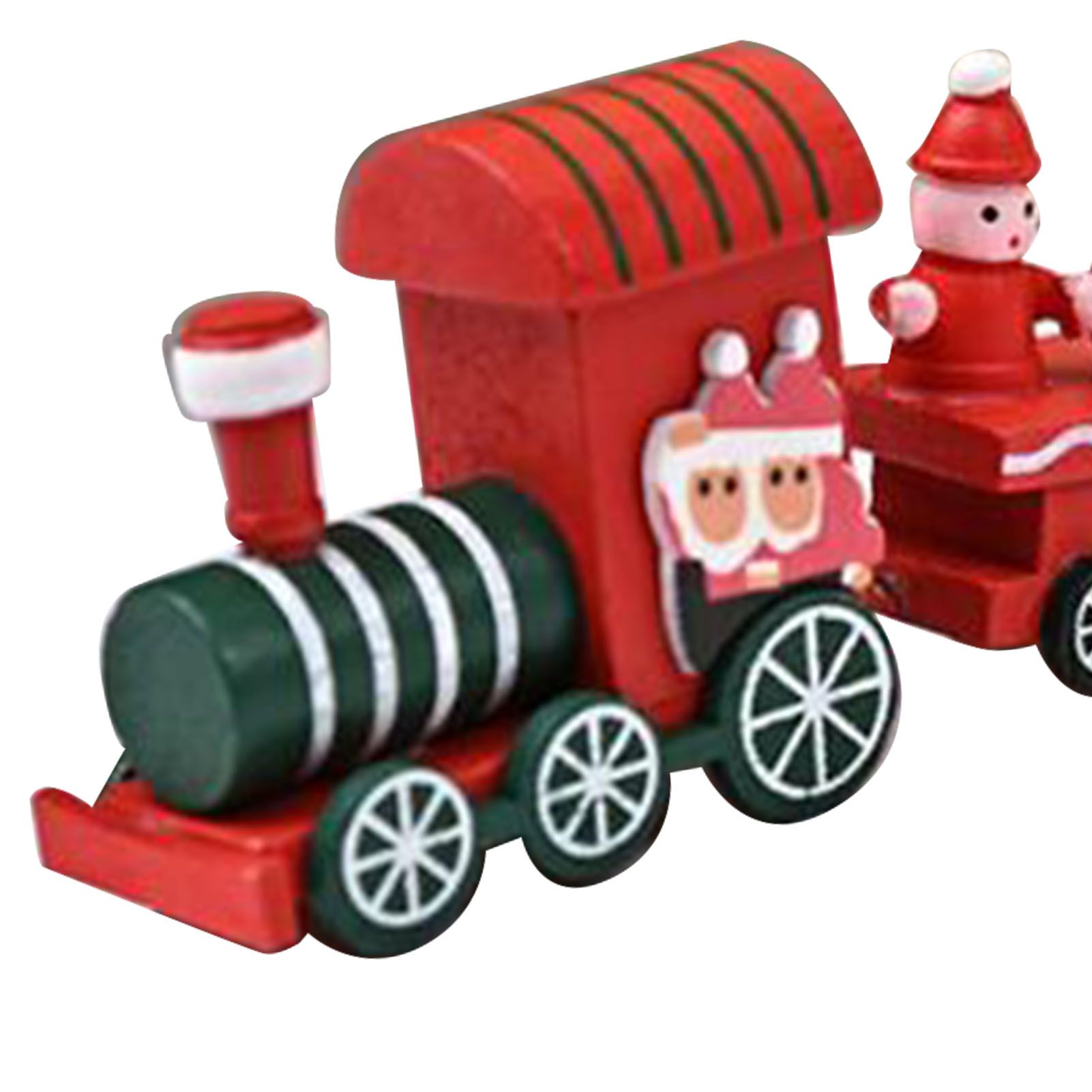 Xmas Train Ornament Cute Festive Wooden Train Window Desktop Decoration for view 7