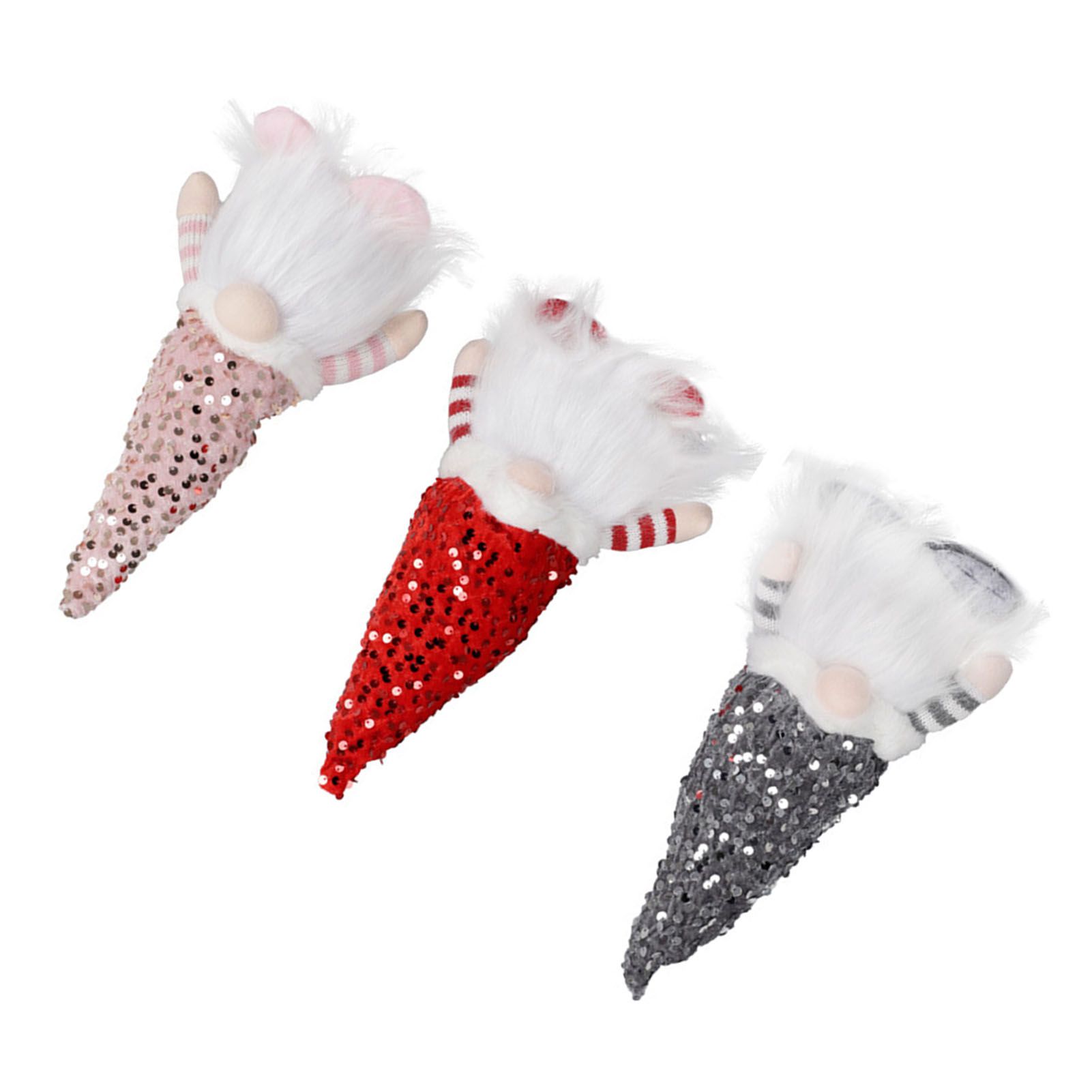 3PCS Xmas Gnome with Light Sequin Hat Faceless Gnome Dolls for Home Indoor — image 1