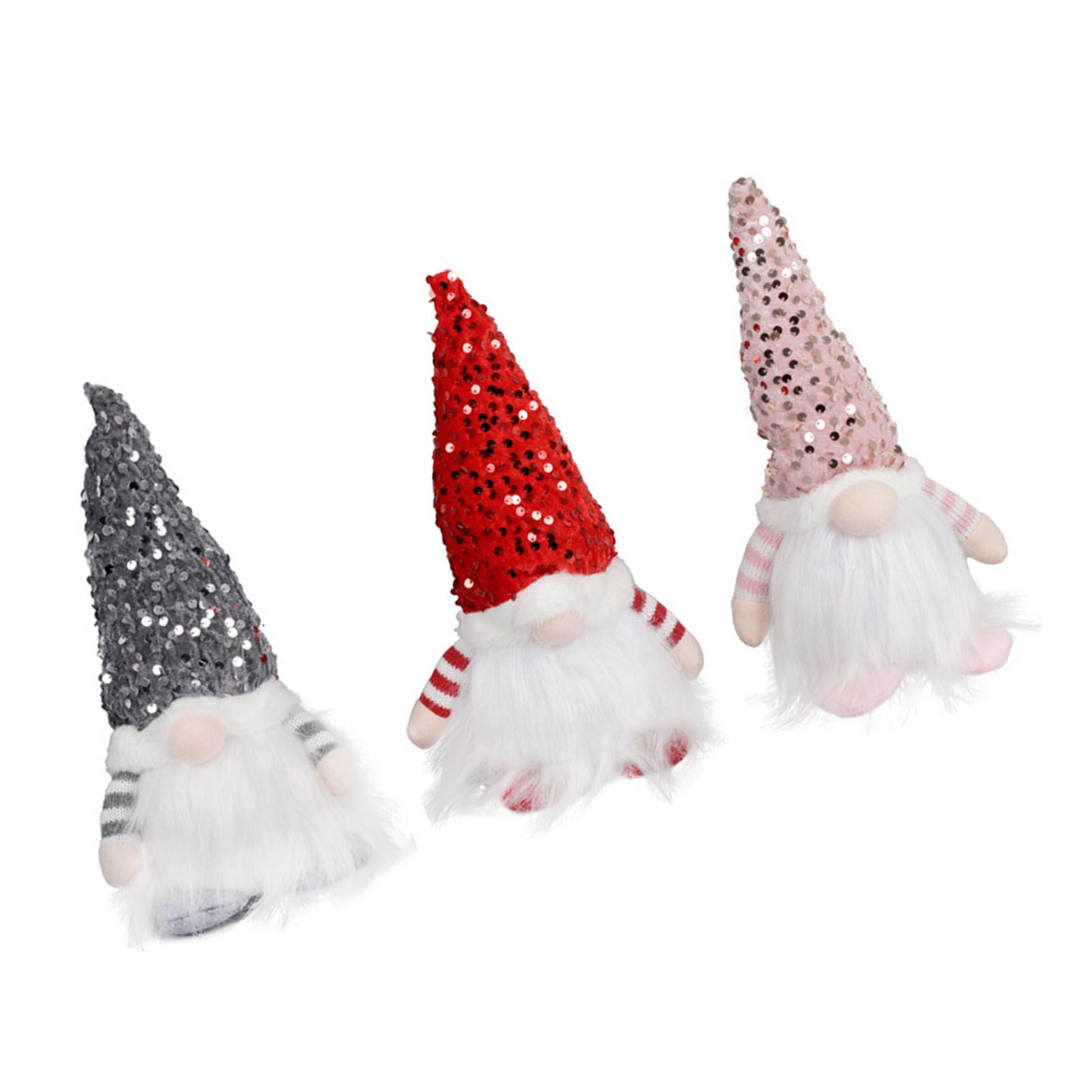 3PCS Xmas Gnome with Light Sequin Hat Faceless Gnome Dolls for Home Indoor view 4