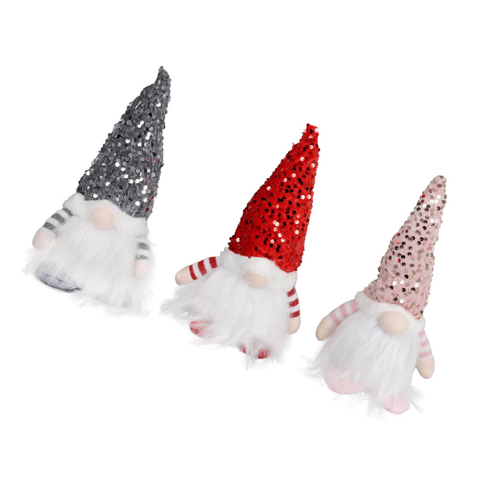 3PCS Xmas Gnome with Light Sequin Hat Faceless Gnome Dolls for Home Indoor view 5