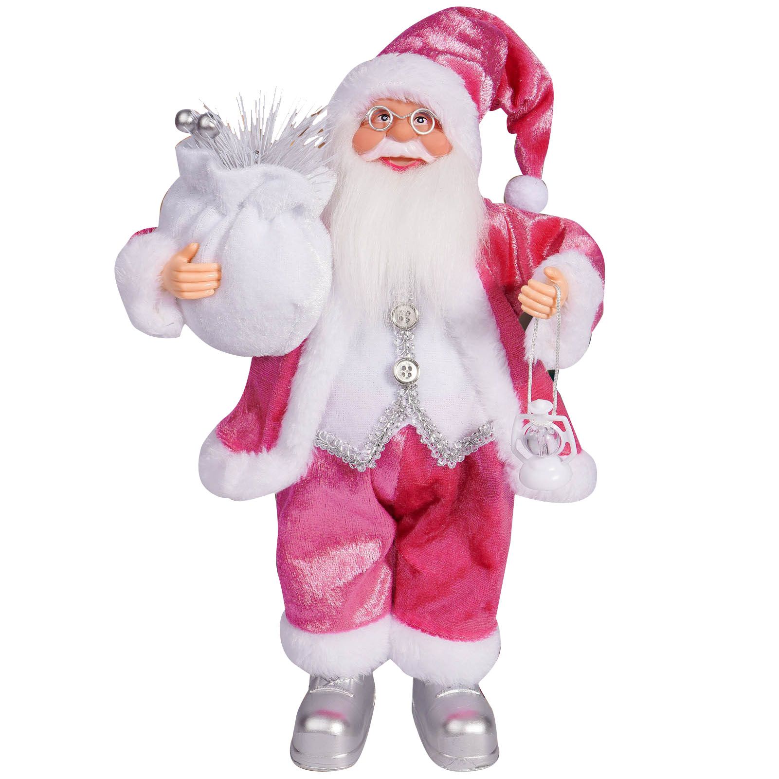 12.6 Inch Santa Figurine Doll Xmas Standing Santa Decoration for Room view 2