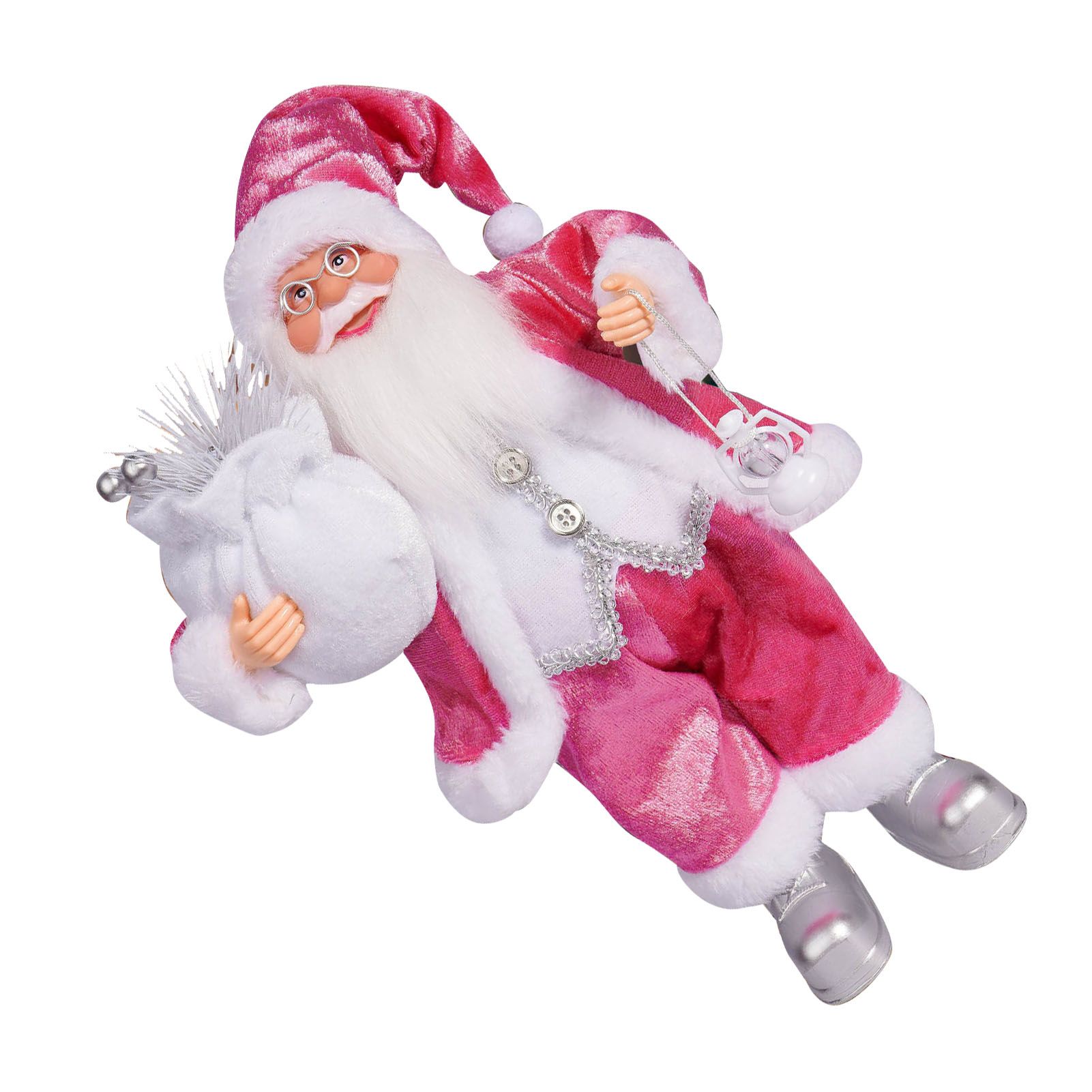 12.6 Inch Santa Figurine Doll Xmas Standing Santa Decoration for Room view 3
