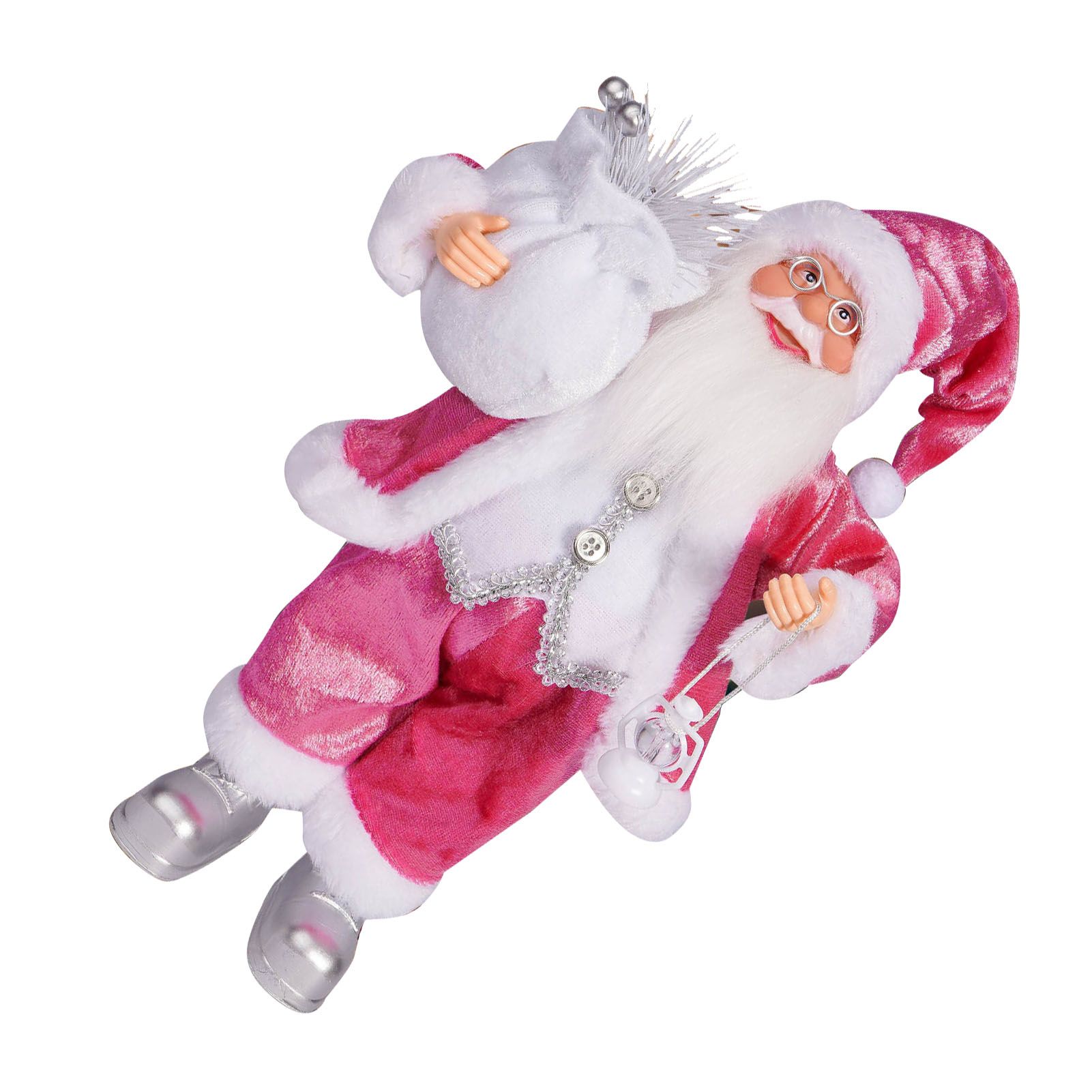 12.6 Inch Santa Figurine Doll Xmas Standing Santa Decoration for Room view 4