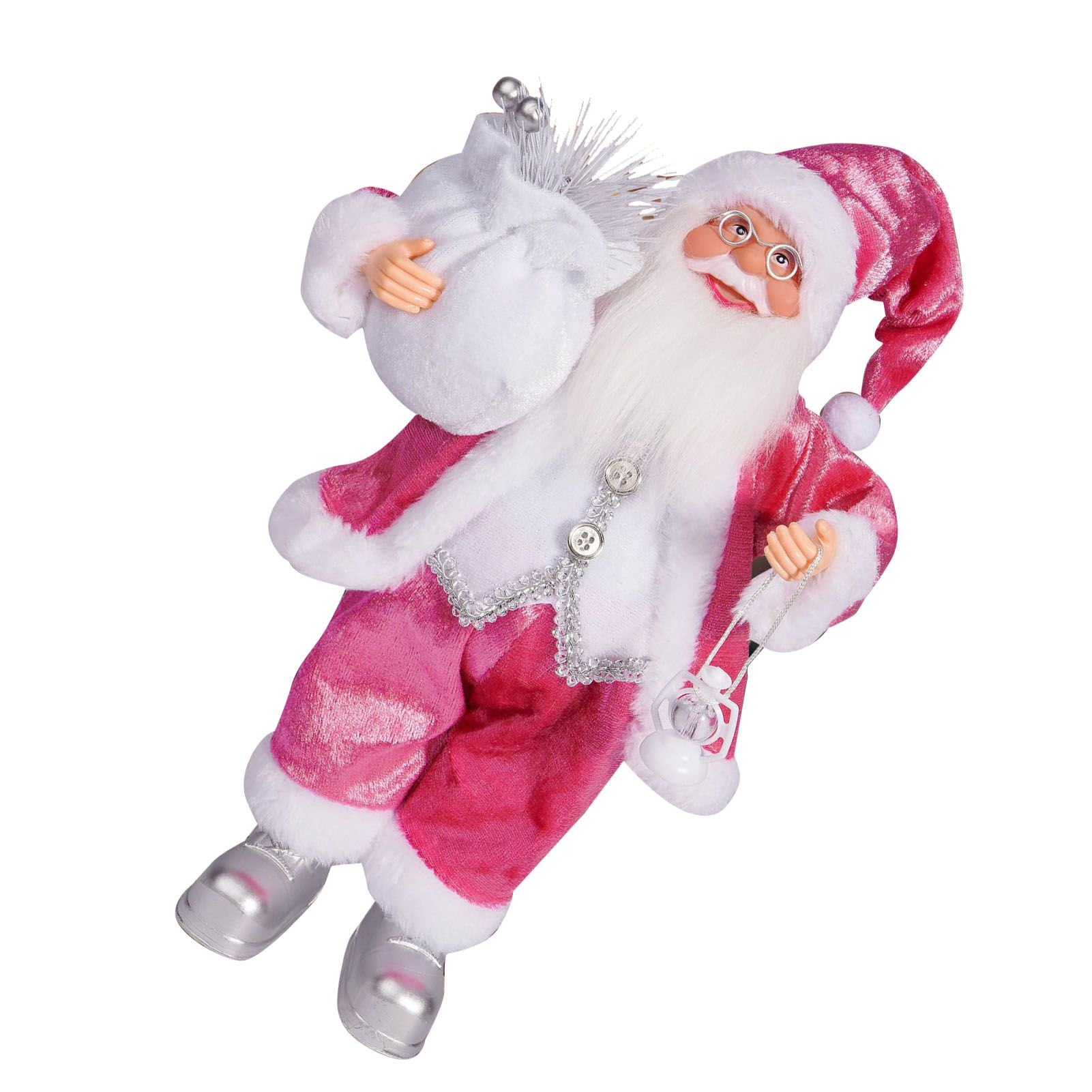 12.6 Inch Santa Figurine Doll Xmas Standing Santa Decoration for Room view 5