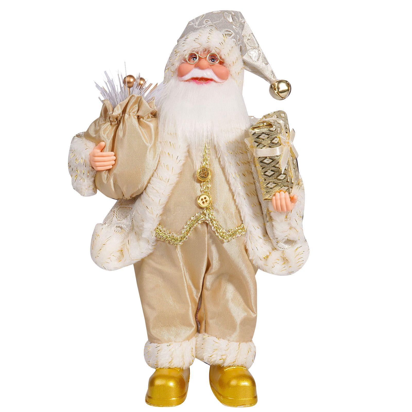 12.6 Inch Santa Figurine Doll Xmas Standing Santa Decoration for Room view 2