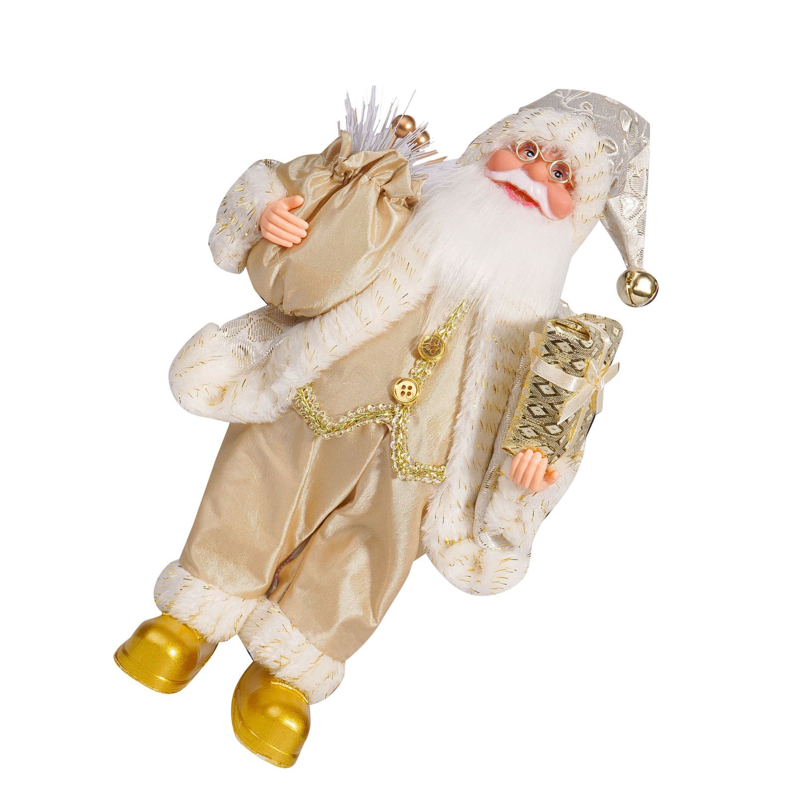 12.6 Inch Santa Figurine Doll Xmas Standing Santa Decoration for Room view 3