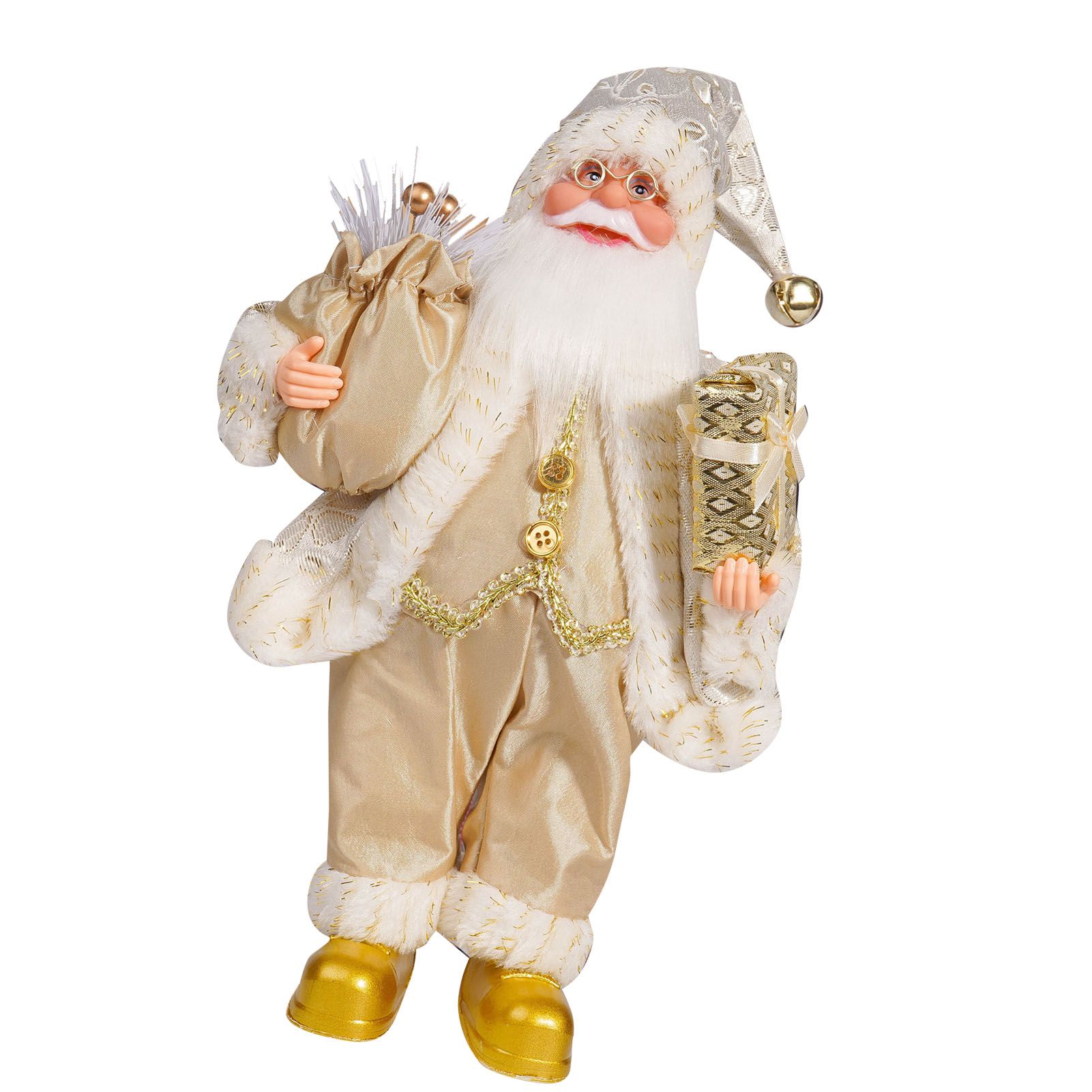12.6 Inch Santa Figurine Doll Xmas Standing Santa Decoration for Room view 5