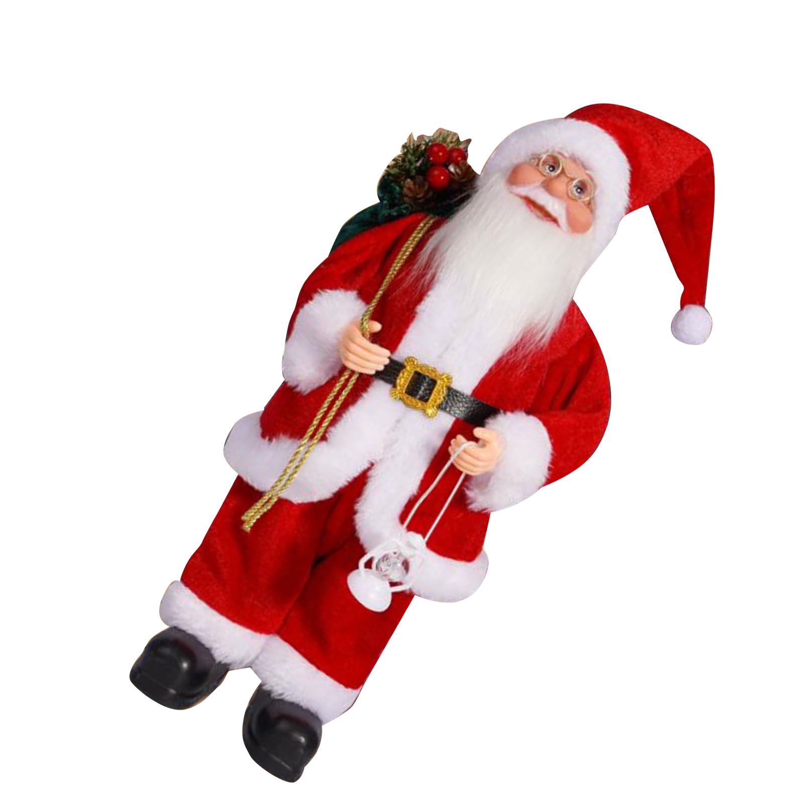 12.6 Inch Santa Figurine Doll Xmas Standing Santa Decoration for Room view 3