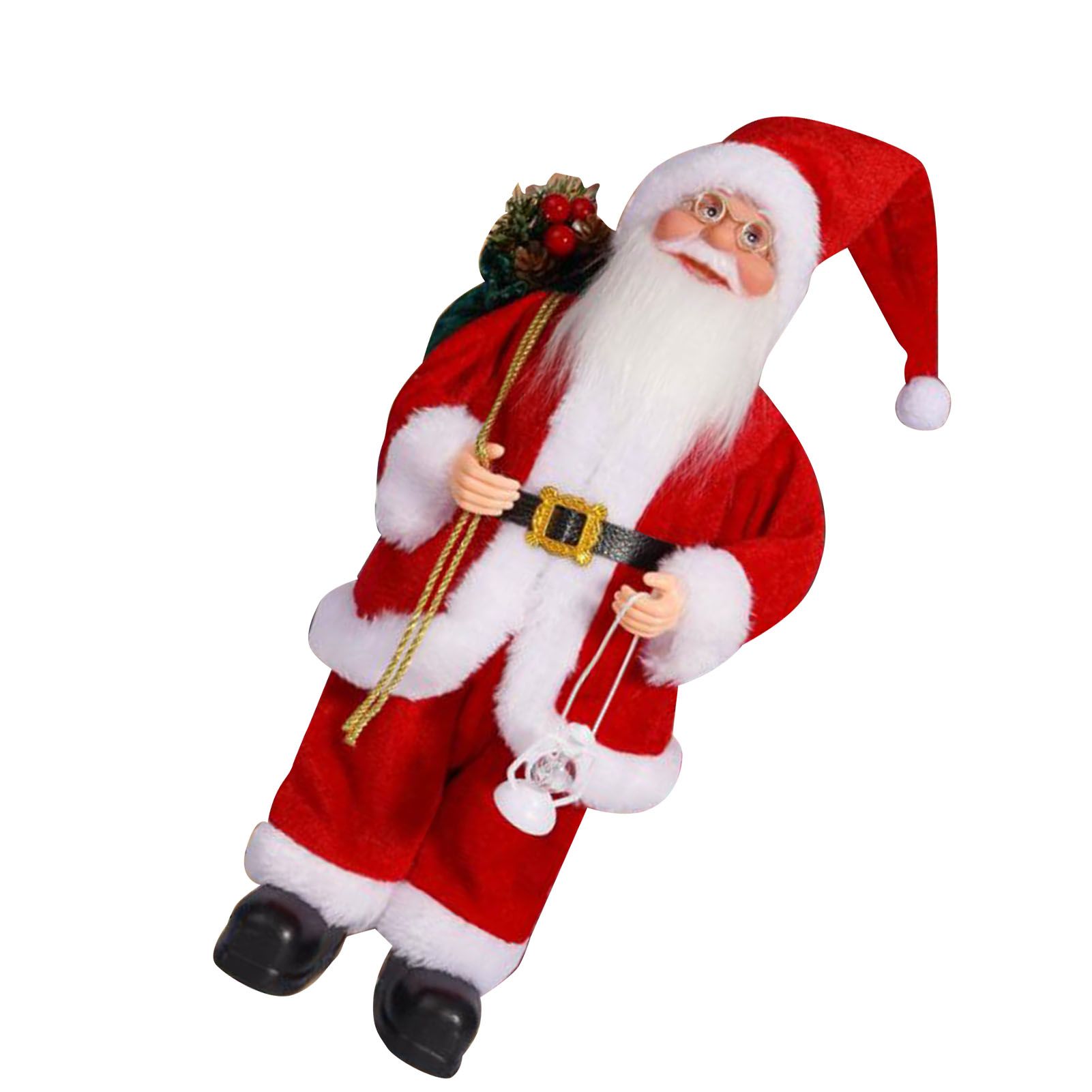 12.6 Inch Santa Figurine Doll Xmas Standing Santa Decoration for Room view 4