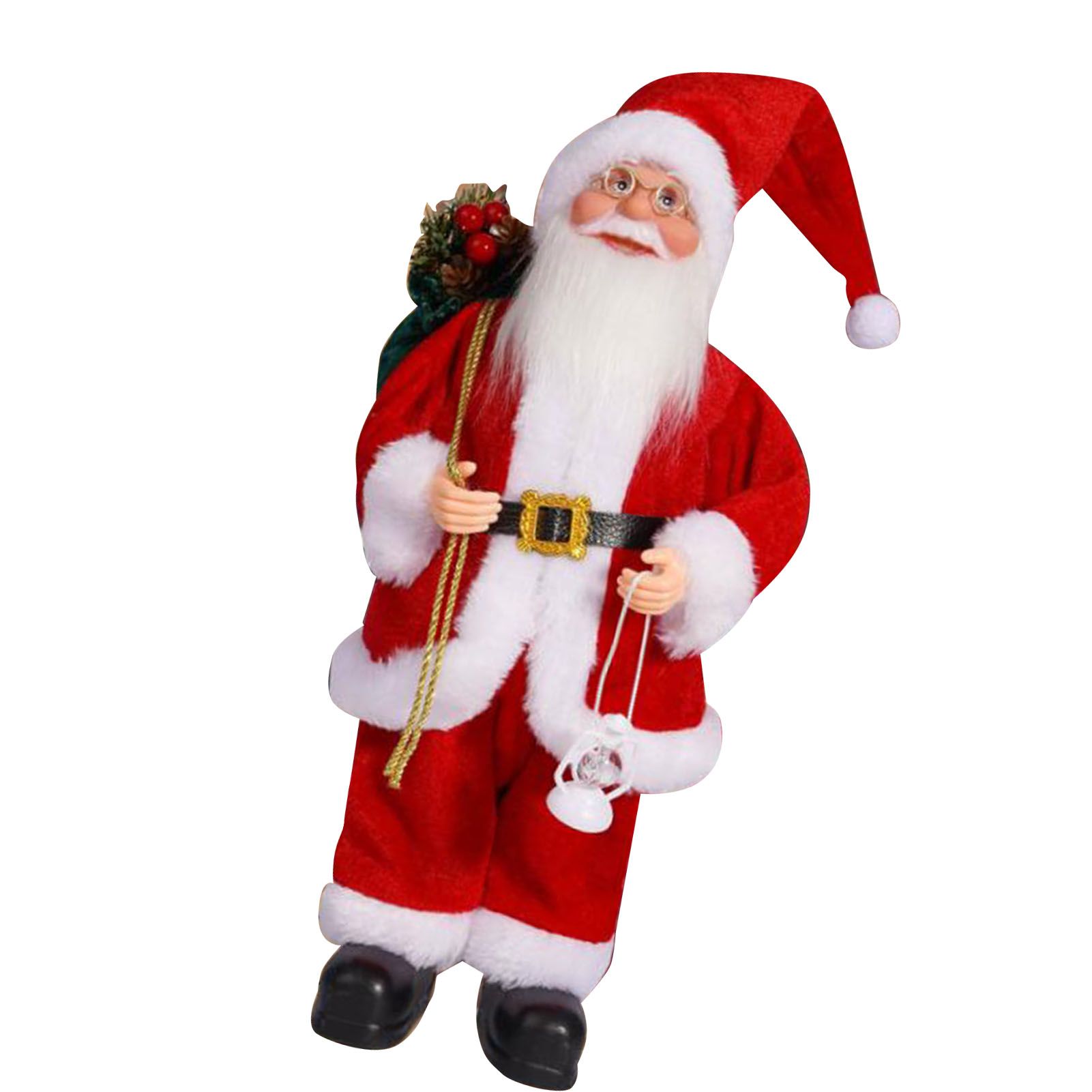 12.6 Inch Santa Figurine Doll Xmas Standing Santa Decoration for Room view 5