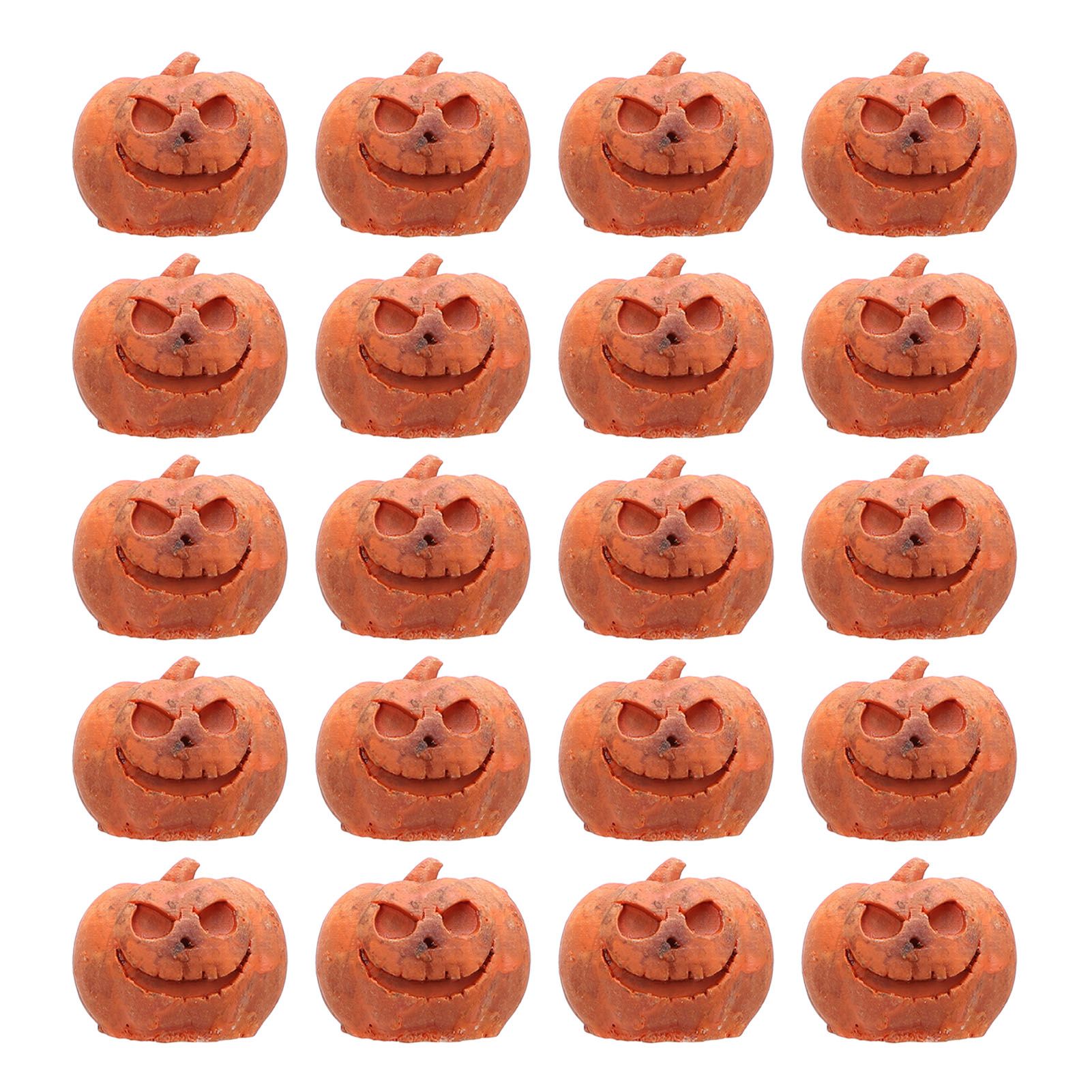 20pcs Miniature Pumpkin Figurines Mini Resin Pumpkin Ornaments Garden Grimace view 2