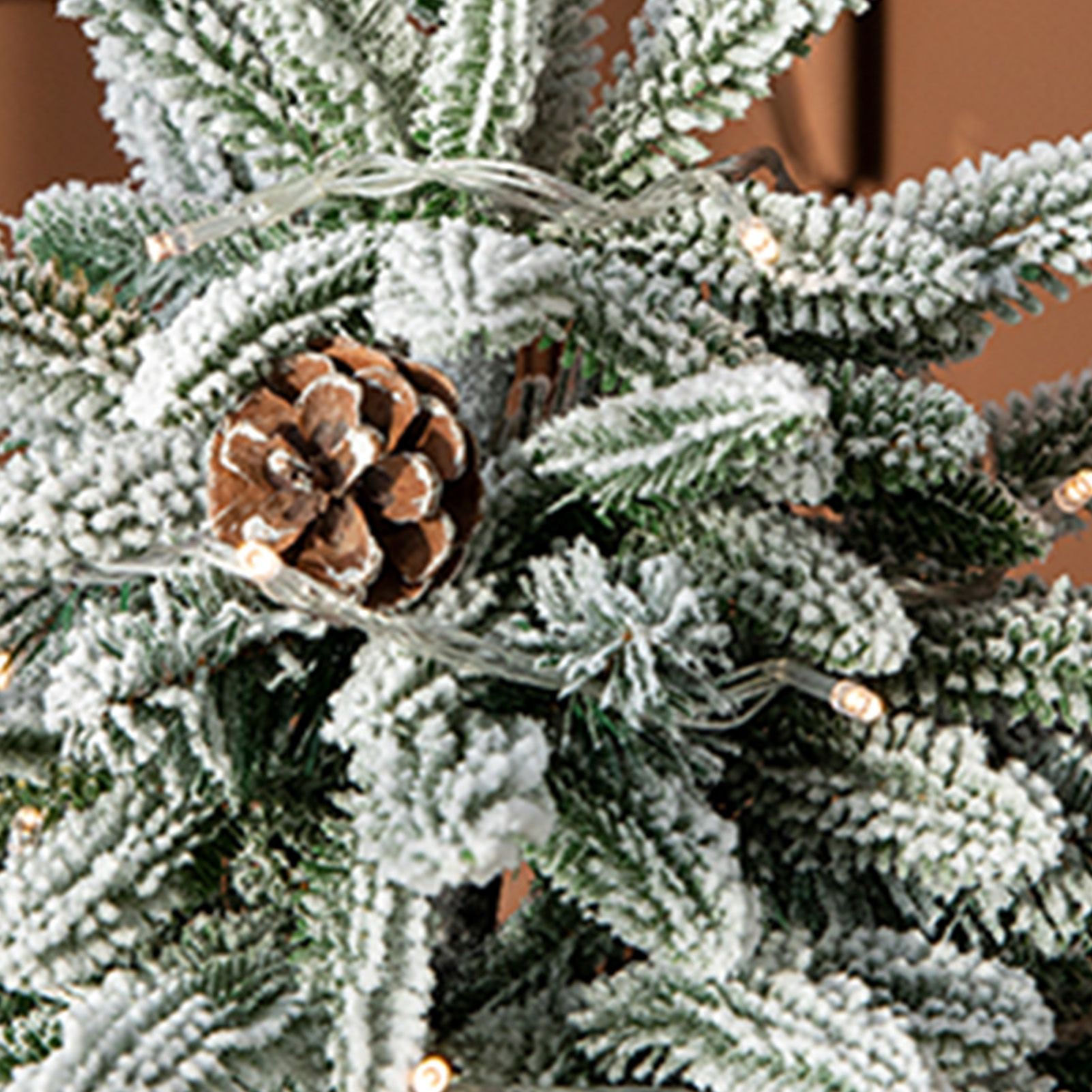45cm Xmas Tree Snow Tree Snow Flocked Xmas Tree with Snow Cedar and Snowflakes view 2
