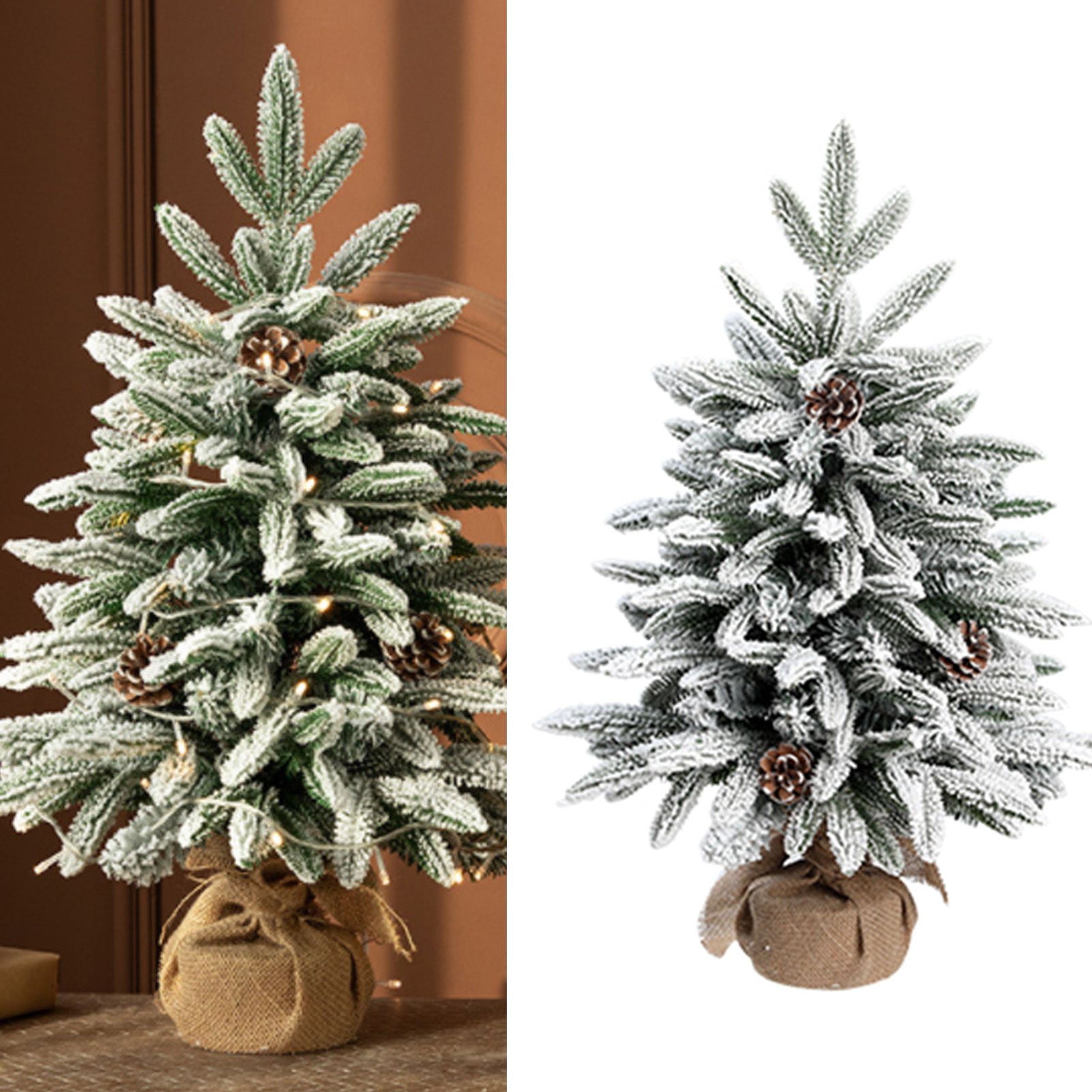 45cm Xmas Tree Snow Tree Snow Flocked Xmas Tree with Snow Cedar and Snowflakes view 4
