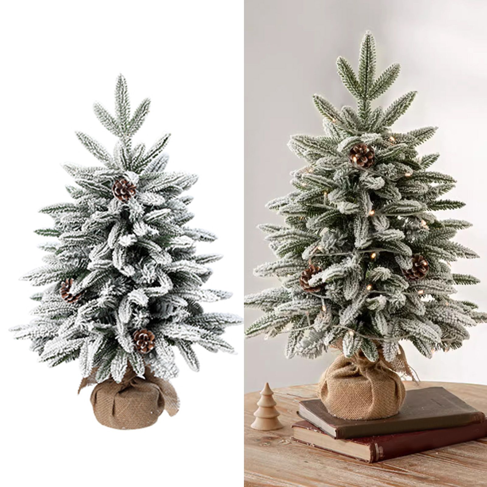 45cm Xmas Tree Snow Tree Snow Flocked Xmas Tree with Snow Cedar and Snowflakes view 6