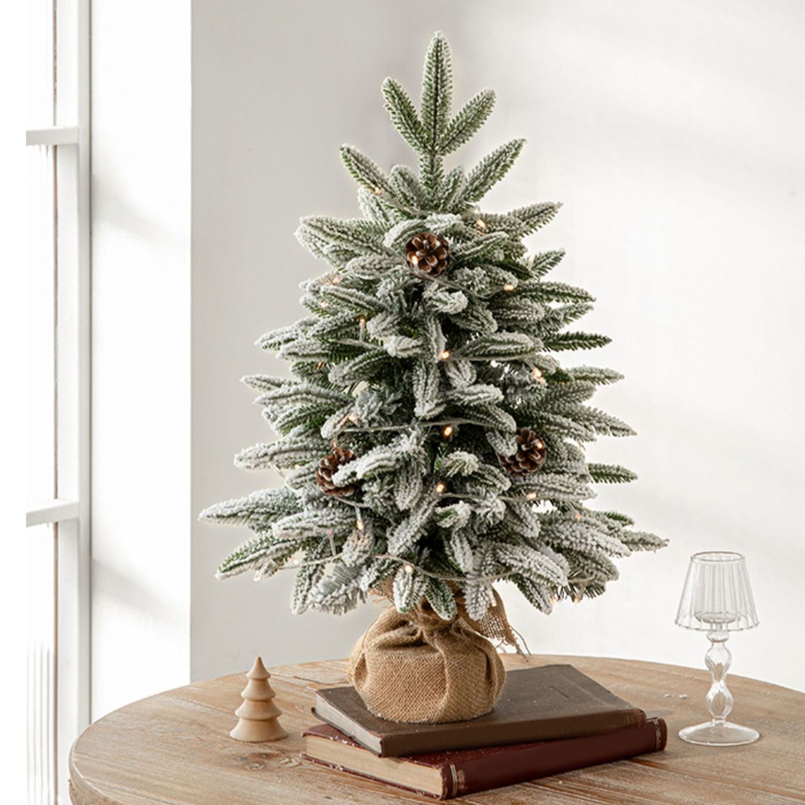 45cm Xmas Tree Snow Tree Snow Flocked Xmas Tree with Snow Cedar and Snowflakes view 8