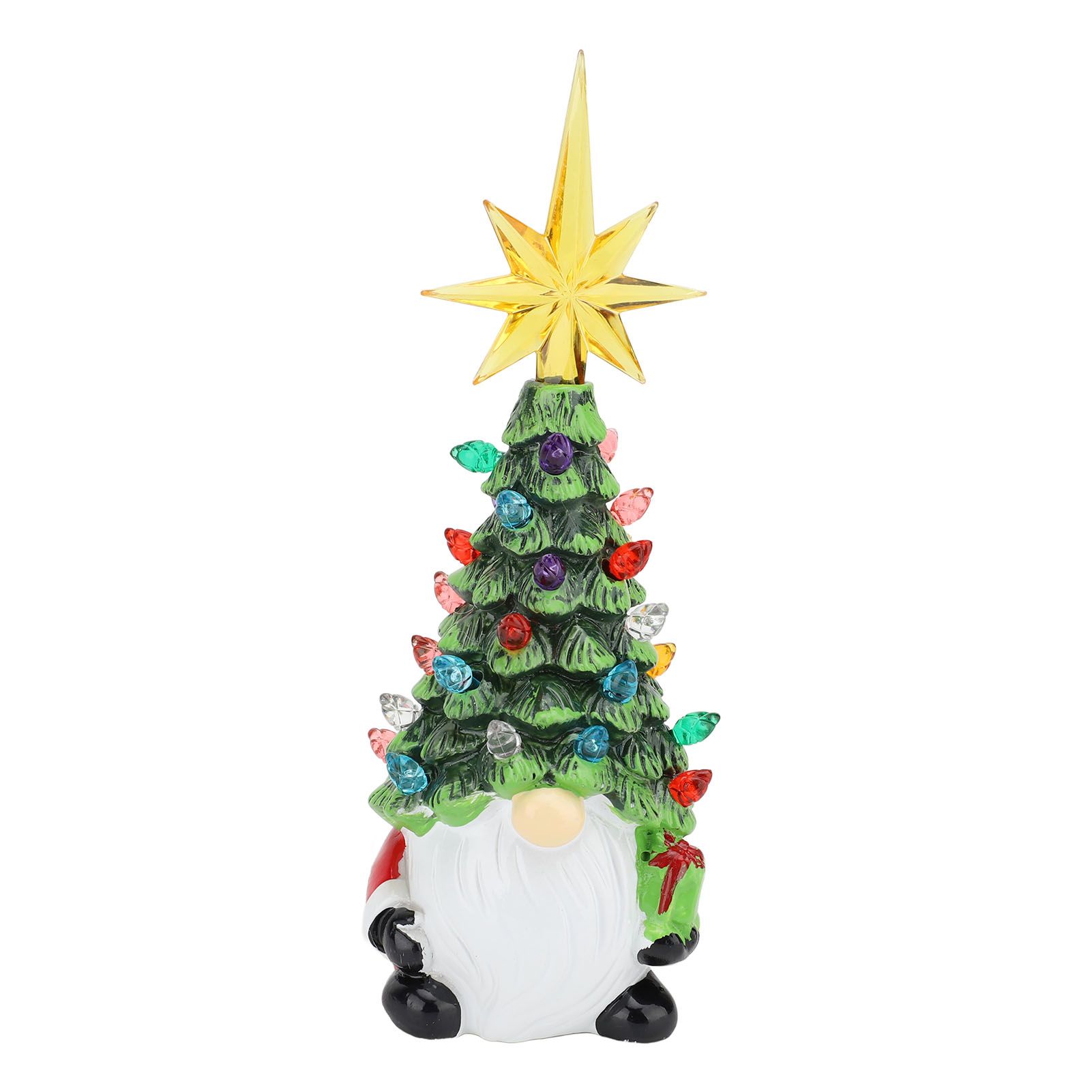 Dwarf Xmas Tree Decoration Resin Colorful Light Compact Gnomes Xmas Tree view 3