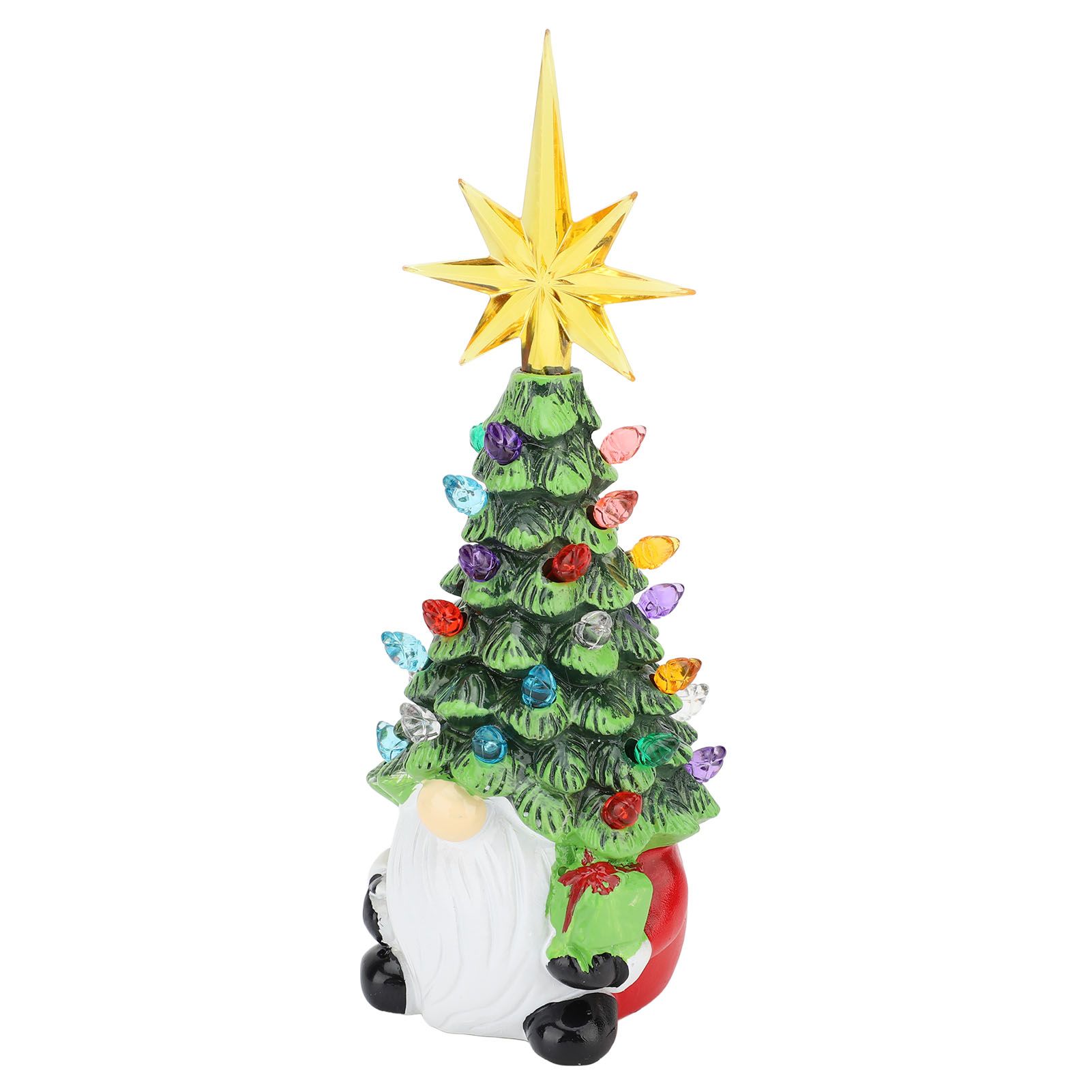 Dwarf Xmas Tree Decoration Resin Colorful Light Compact Gnomes Xmas Tree view 4