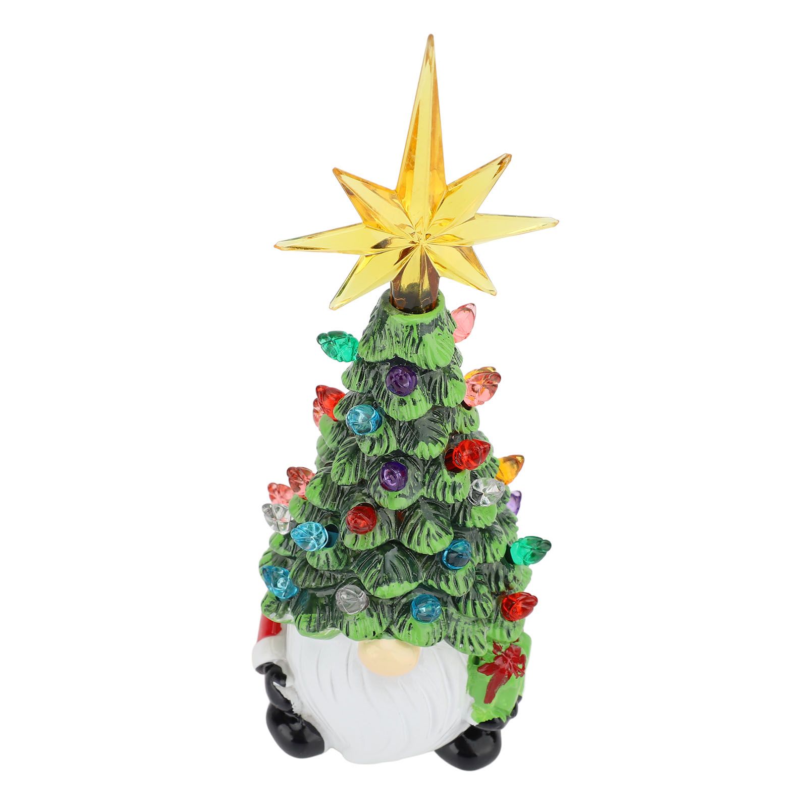 Dwarf Xmas Tree Decoration Resin Colorful Light Compact Gnomes Xmas Tree view 6