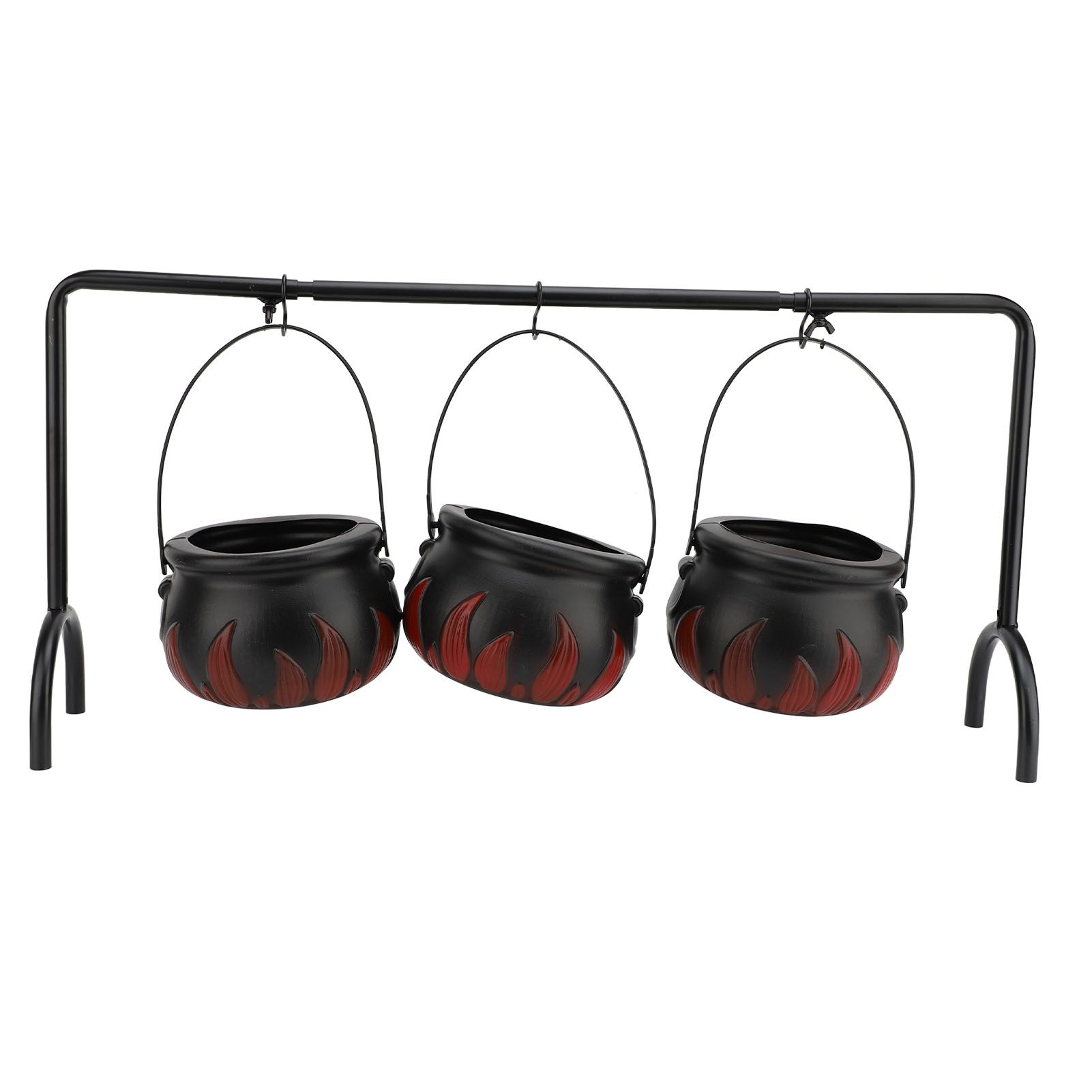 Witches Cauldron Candy Serving Bowl Decor Black Plastic Cauldron Decoration