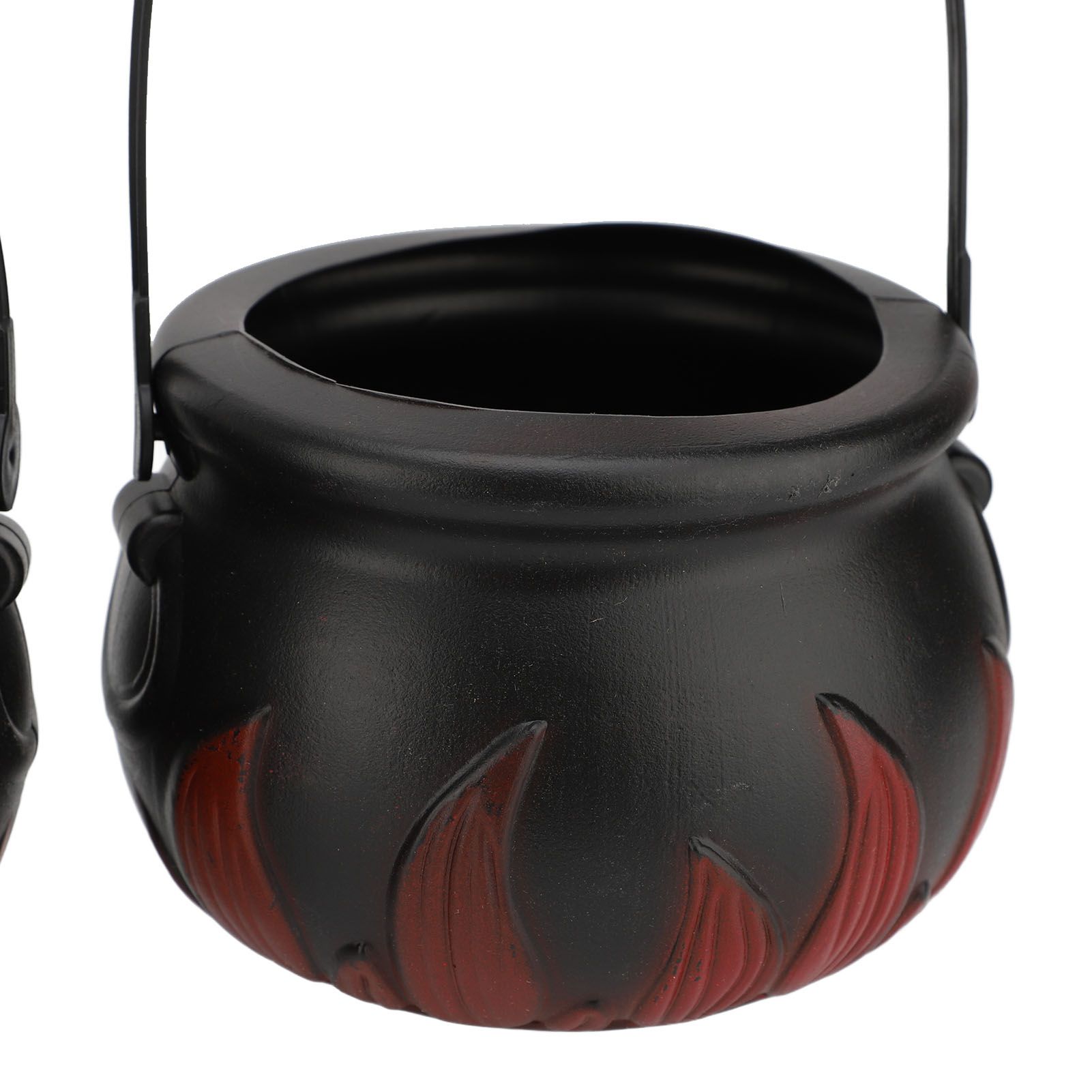 Witches Cauldron Candy Serving Bowl Decor Black Plastic Cauldron Decoration view 5