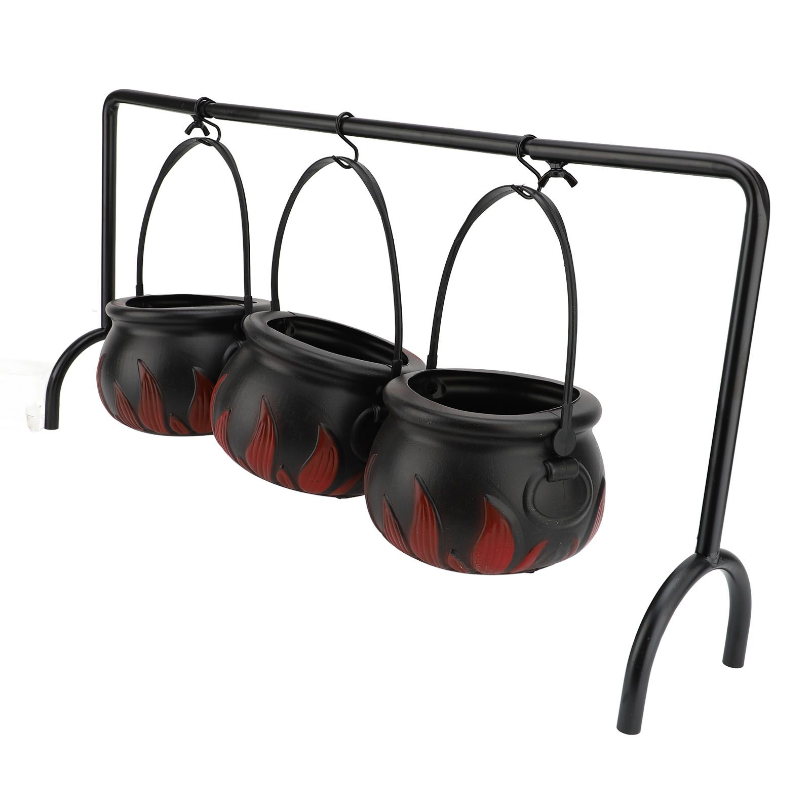 Witches Cauldron Candy Serving Bowl Decor Black Plastic Cauldron Decoration view 6