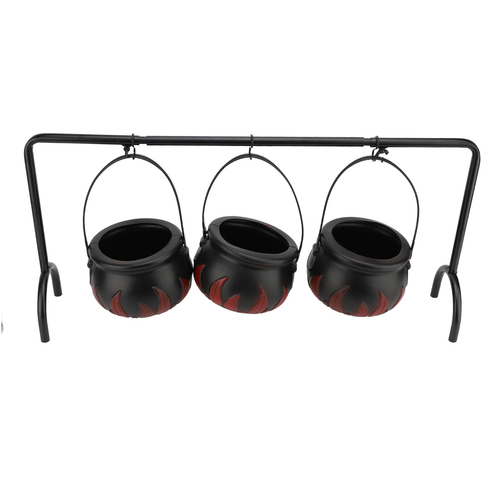 Witches Cauldron Candy Serving Bowl Decor Black Plastic Cauldron Decoration view 8