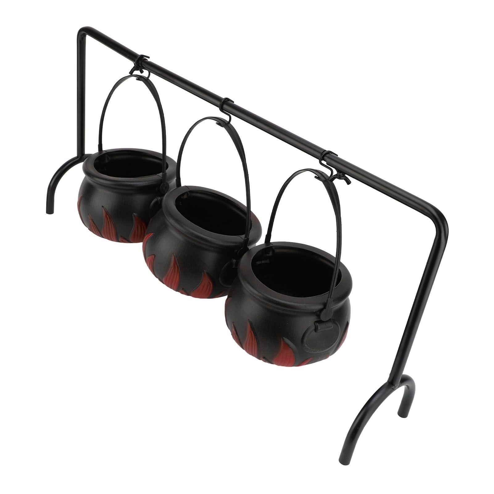 Witches Cauldron Candy Serving Bowl Decor Black Plastic Cauldron Decoration view 9