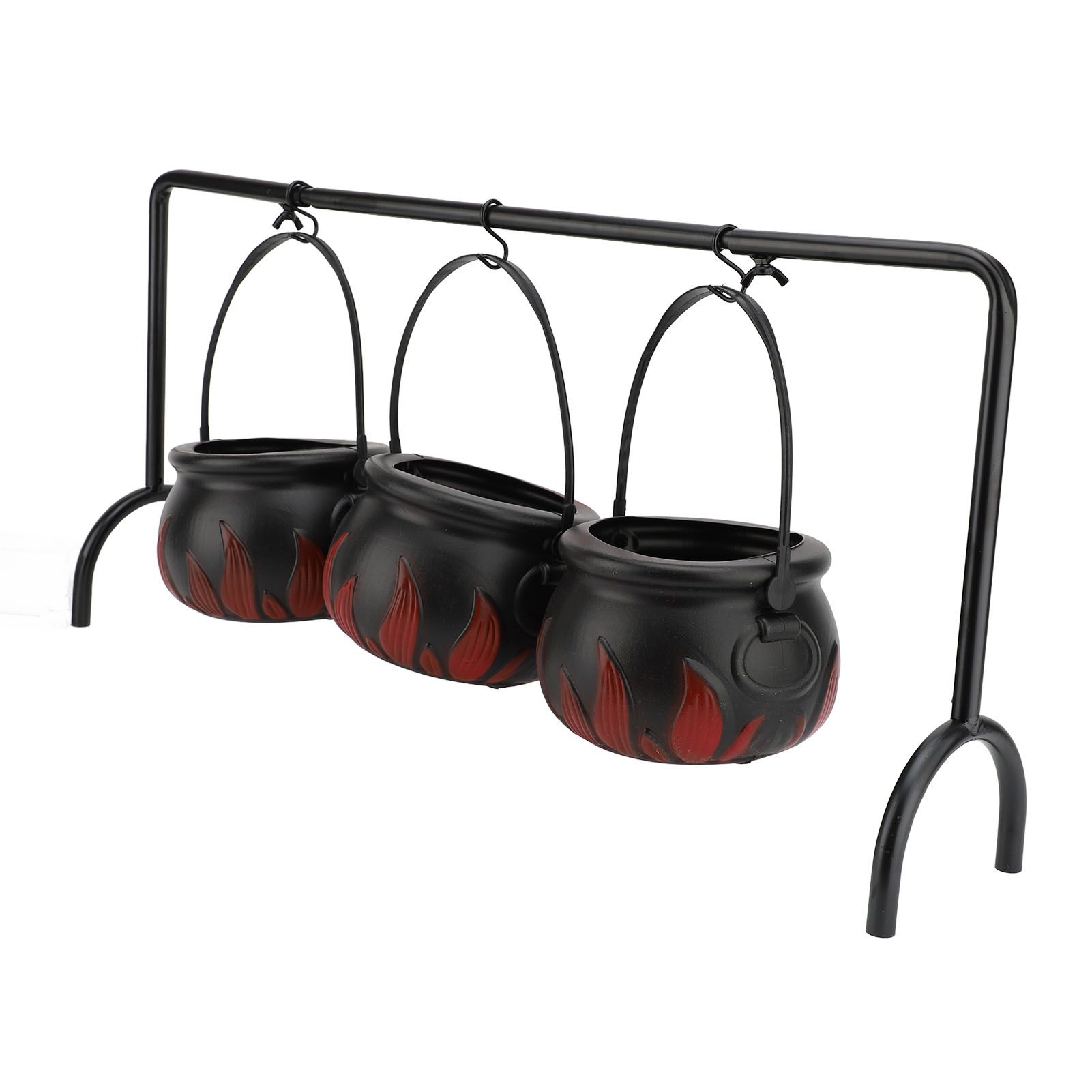Witches Cauldron Candy Serving Bowl Decor Black Plastic Cauldron Decoration view 10