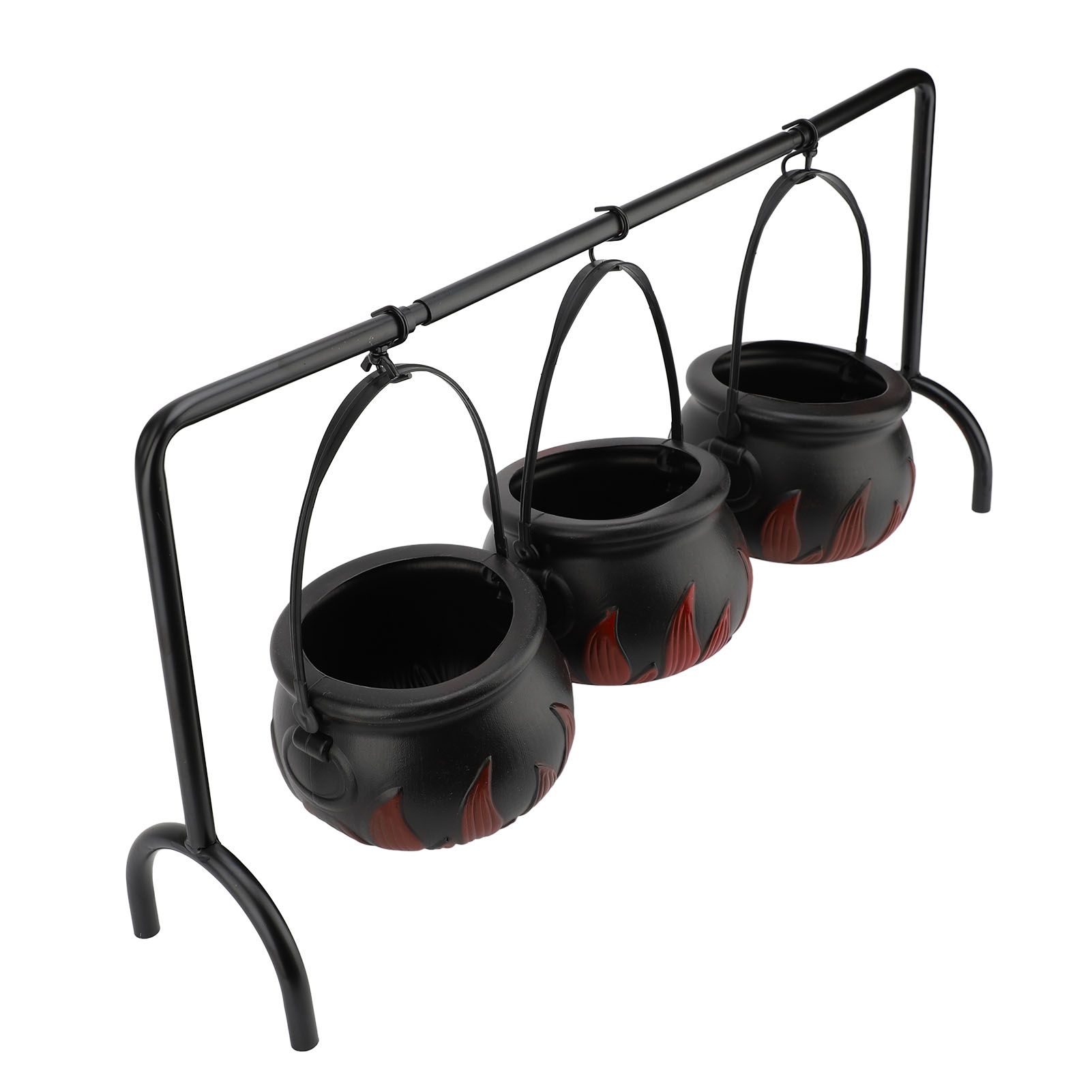 Witches Cauldron Candy Serving Bowl Decor Black Plastic Cauldron Decoration view 11