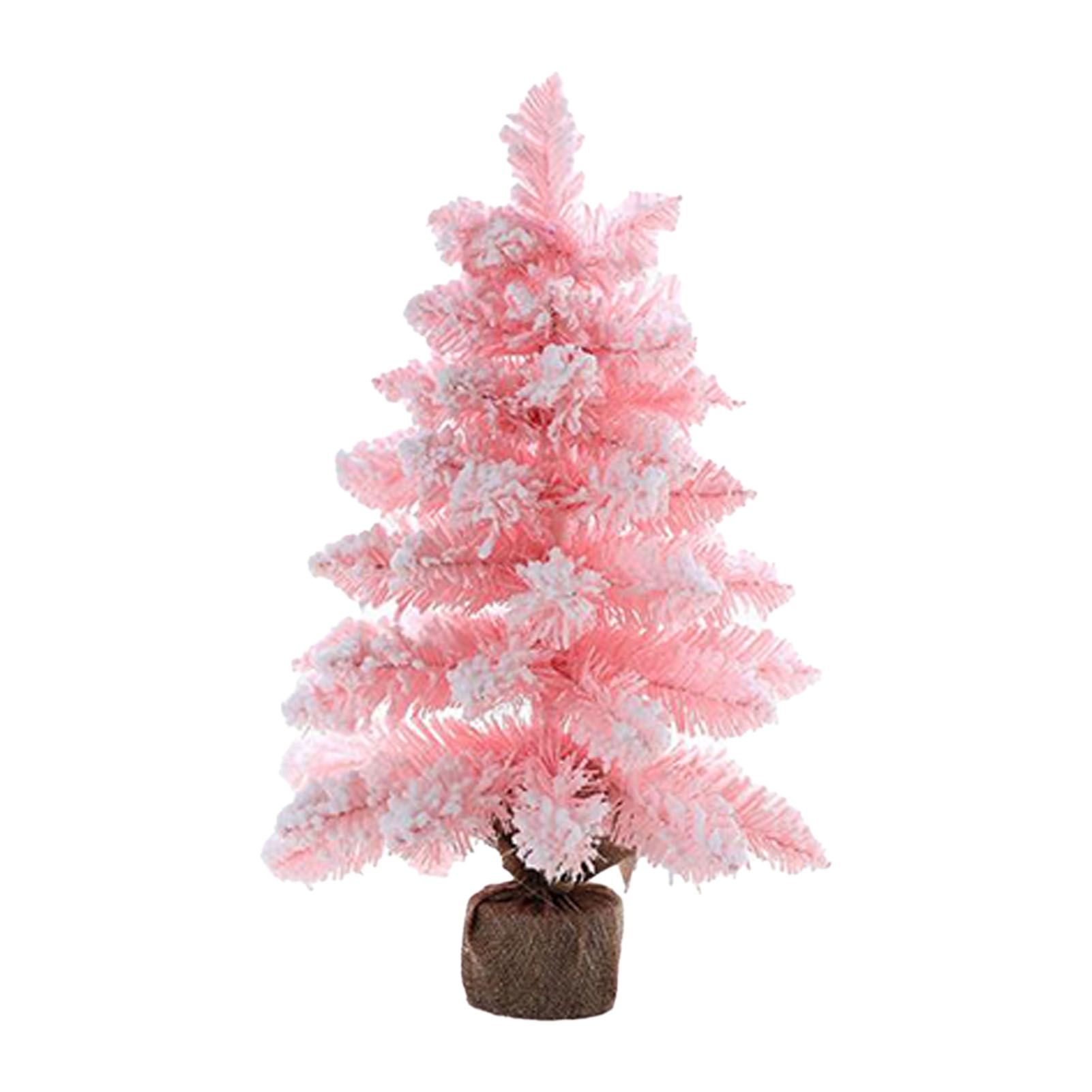 Desktop Xmas Tree Decorative Cute Lovely PVC Compact Mini Pink Xmas Tree for view 2