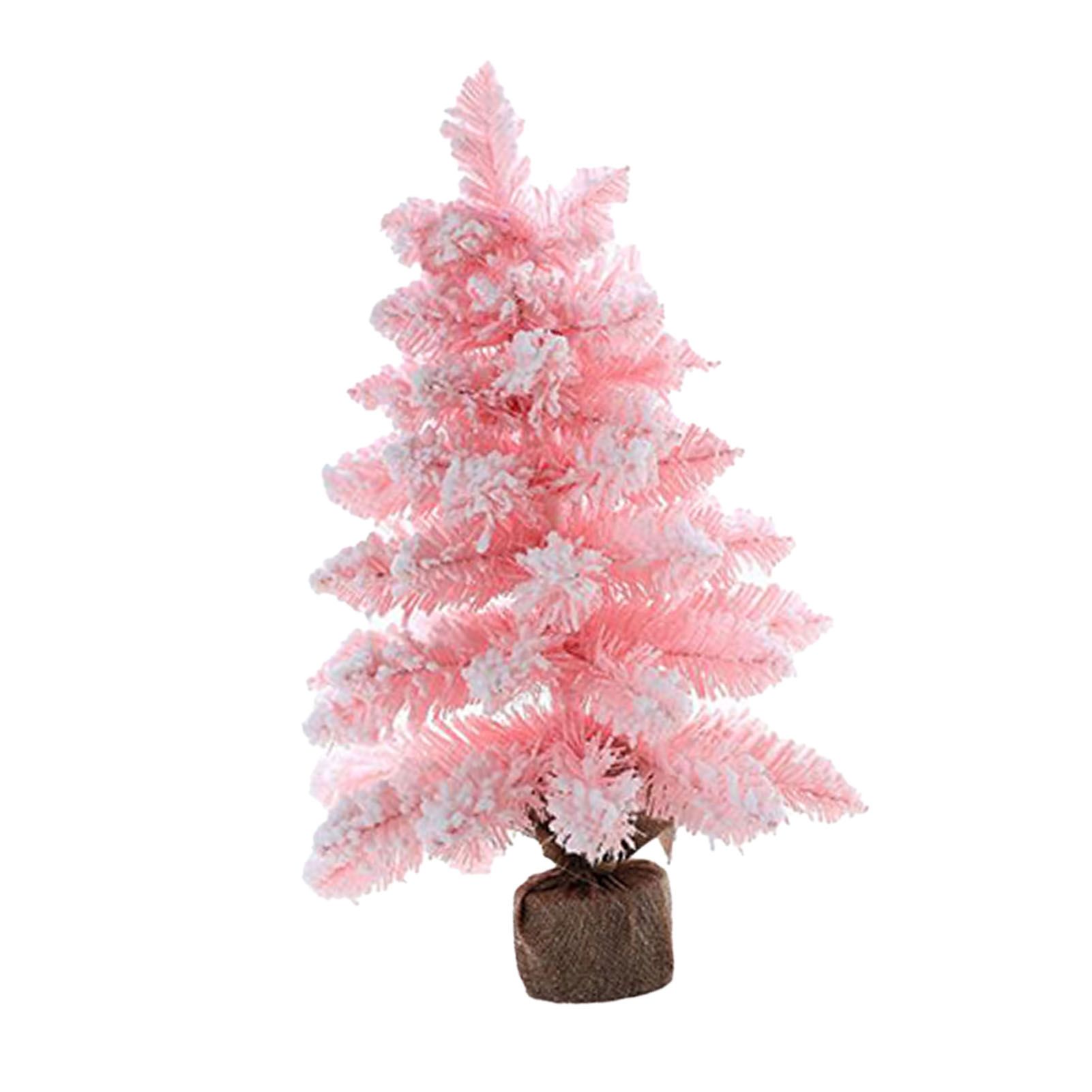 Desktop Xmas Tree Decorative Cute Lovely PVC Compact Mini Pink Xmas Tree for view 3