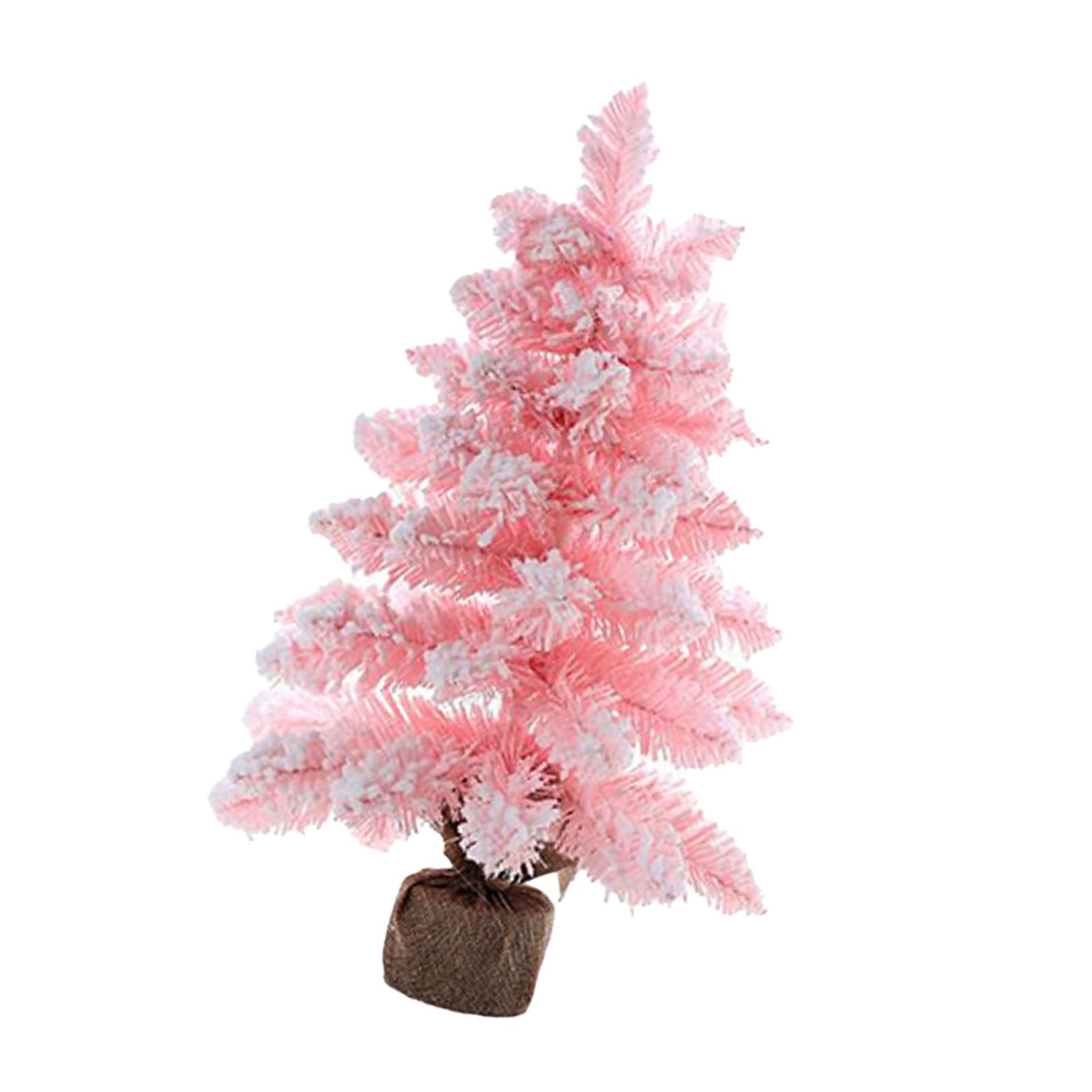 Desktop Xmas Tree Decorative Cute Lovely PVC Compact Mini Pink Xmas Tree for view 5