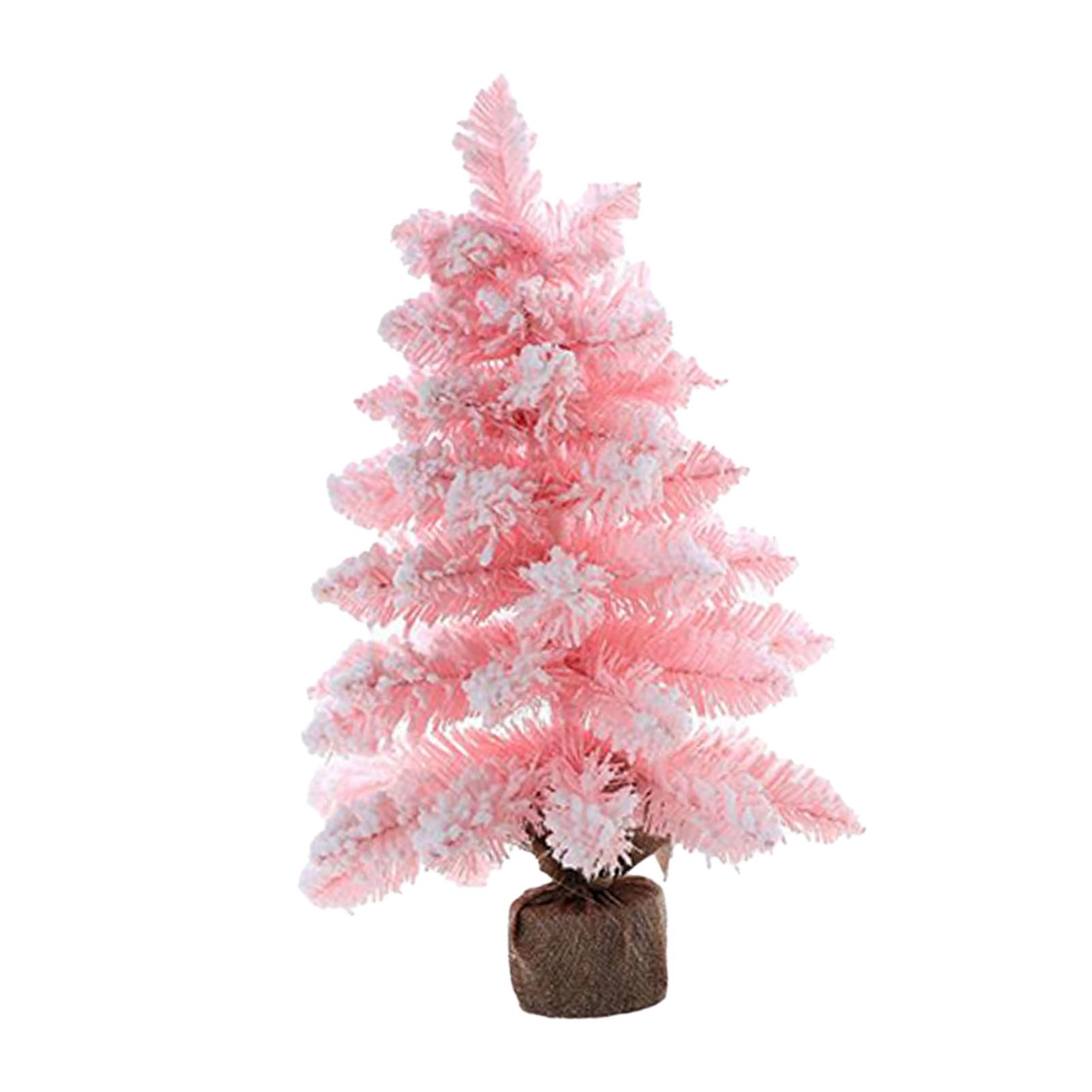 Desktop Xmas Tree Decorative Cute Lovely PVC Compact Mini Pink Xmas Tree for view 7