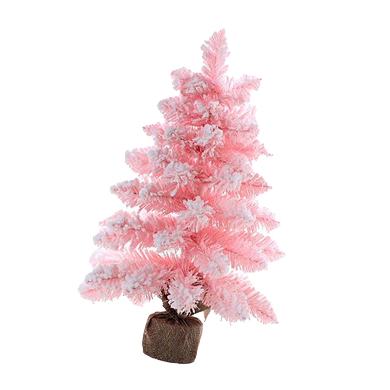 Desktop Xmas Tree Decorative Cute Lovely PVC Compact Mini Pink Xmas Tree for view 8
