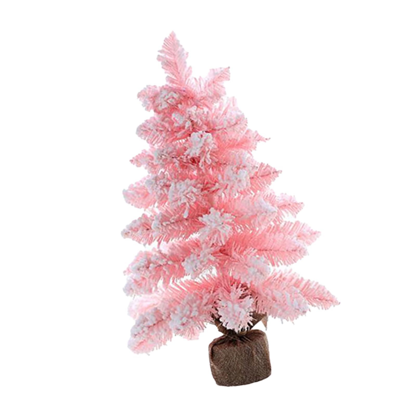 Desktop Xmas Tree Decorative Cute Lovely PVC Compact Mini Pink Xmas Tree for view 9