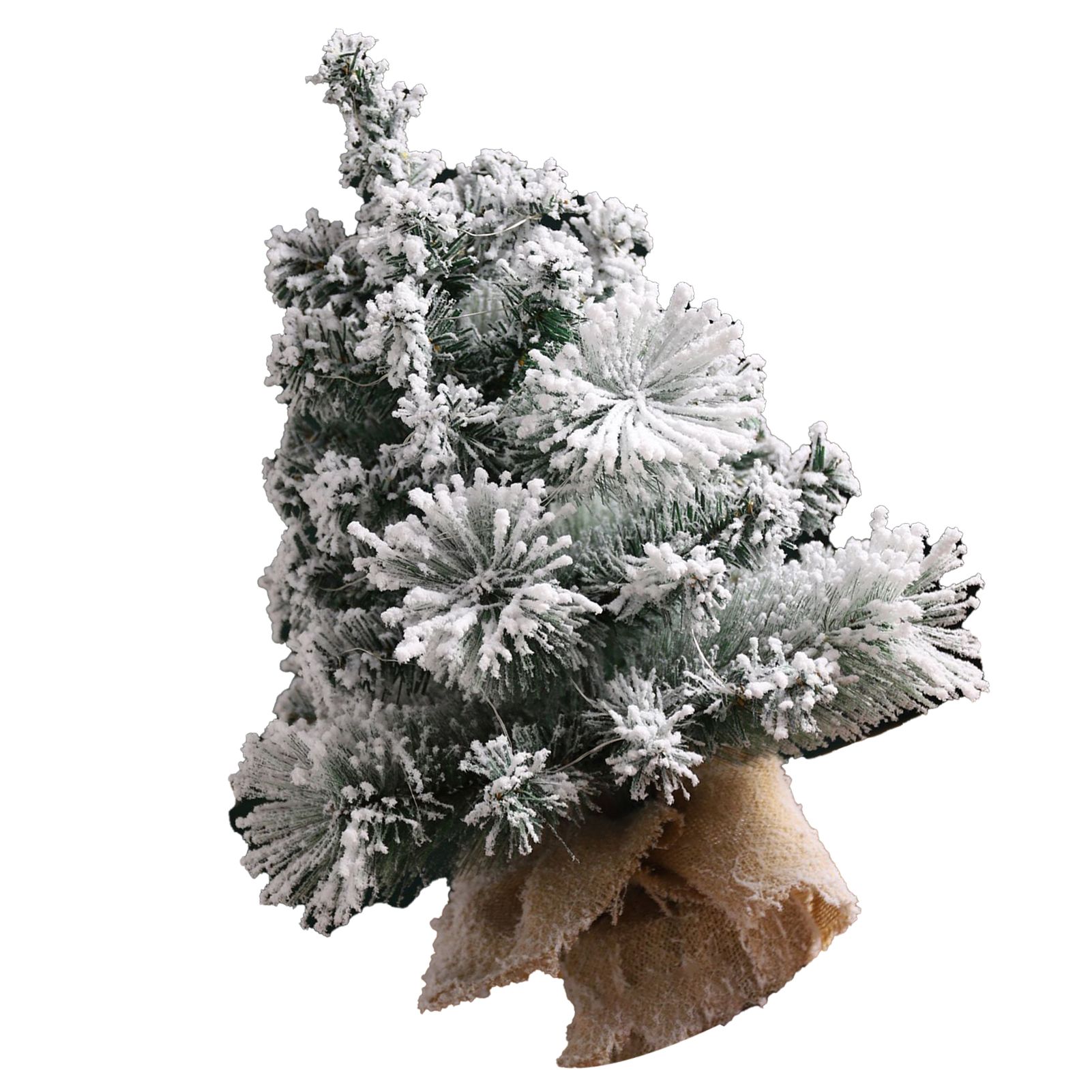 17.7in Artificial Mini Xmas Tree Snow Flocked Artificial Pine Xmas Tree for — image 1