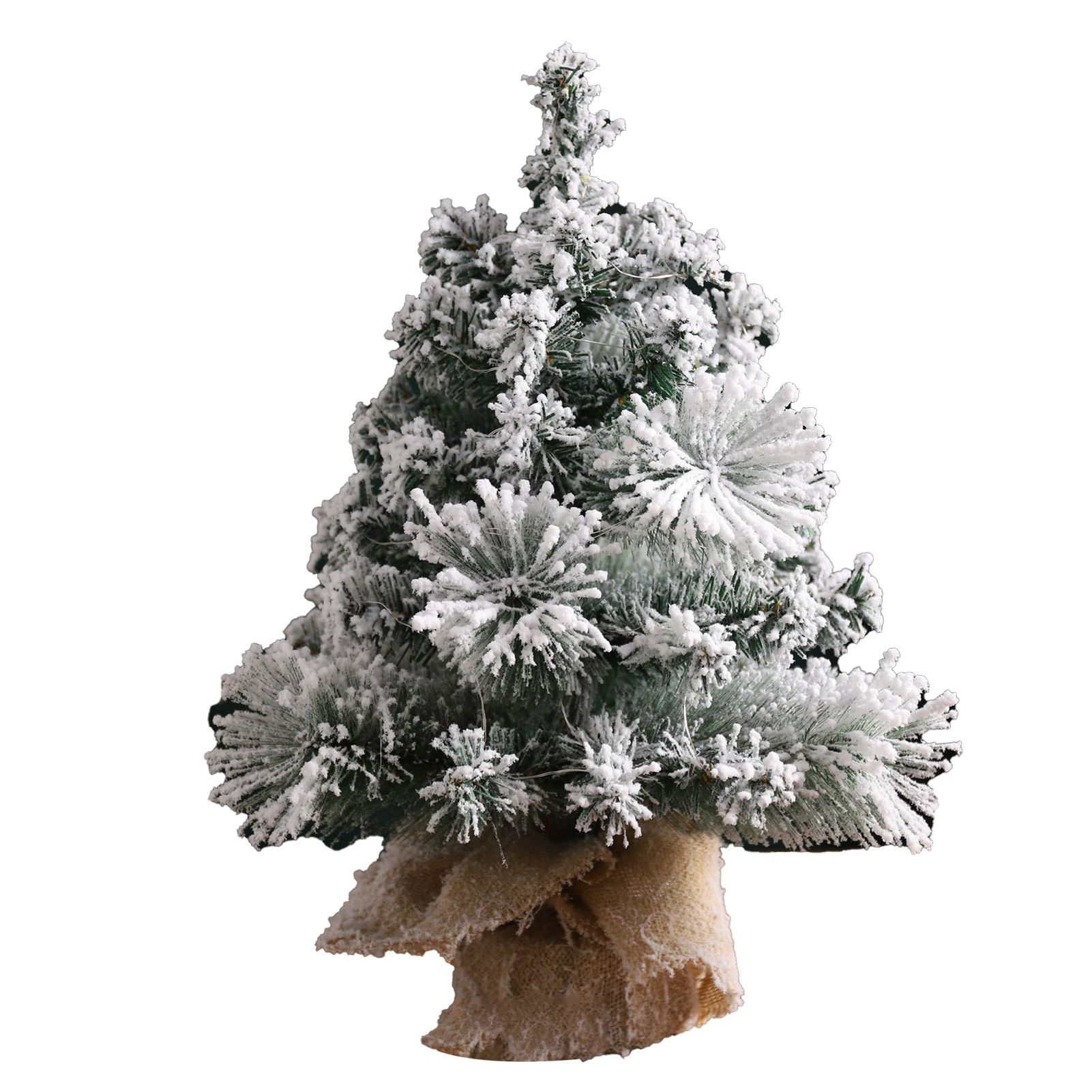 17.7in Artificial Mini Xmas Tree Snow Flocked Artificial Pine Xmas Tree for view 3