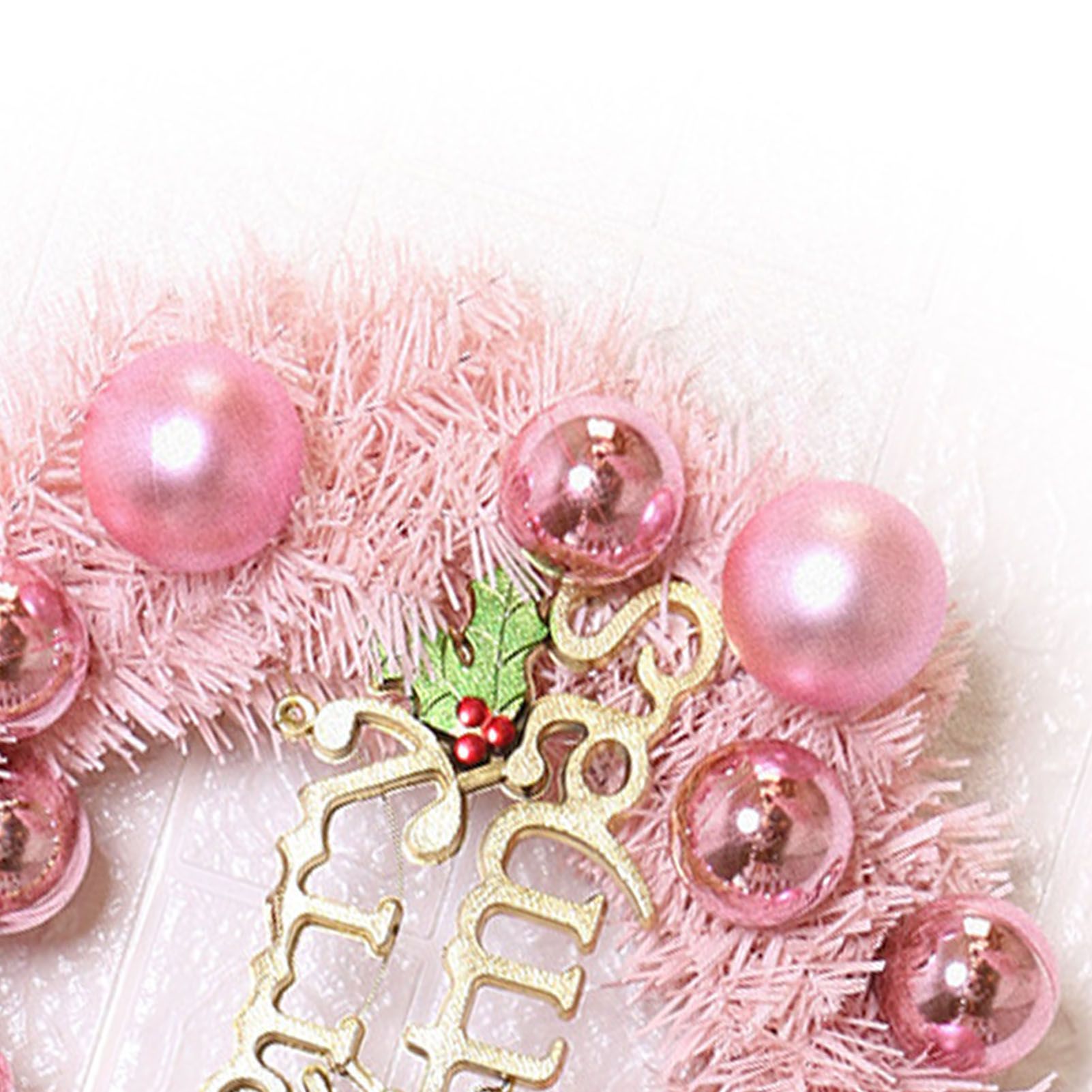 Xmas Wreath for Front Door PVC Xmas Wreath Decoration with Balls Ornaments for view 2