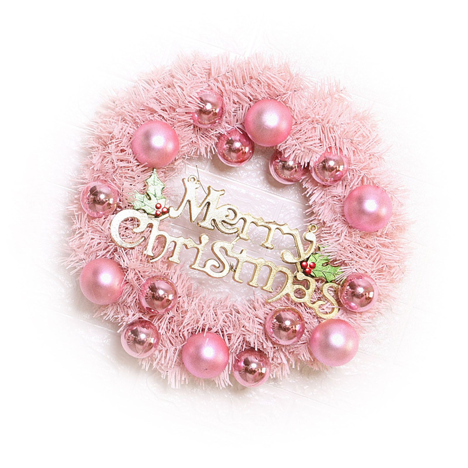 Xmas Wreath for Front Door PVC Xmas Wreath Decoration with Balls Ornaments for view 4