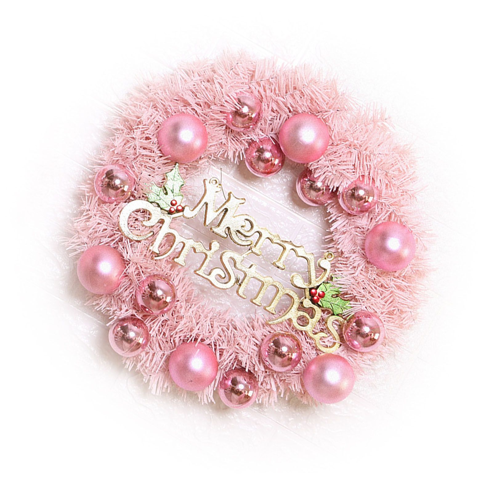 Xmas Wreath for Front Door PVC Xmas Wreath Decoration with Balls Ornaments for view 6