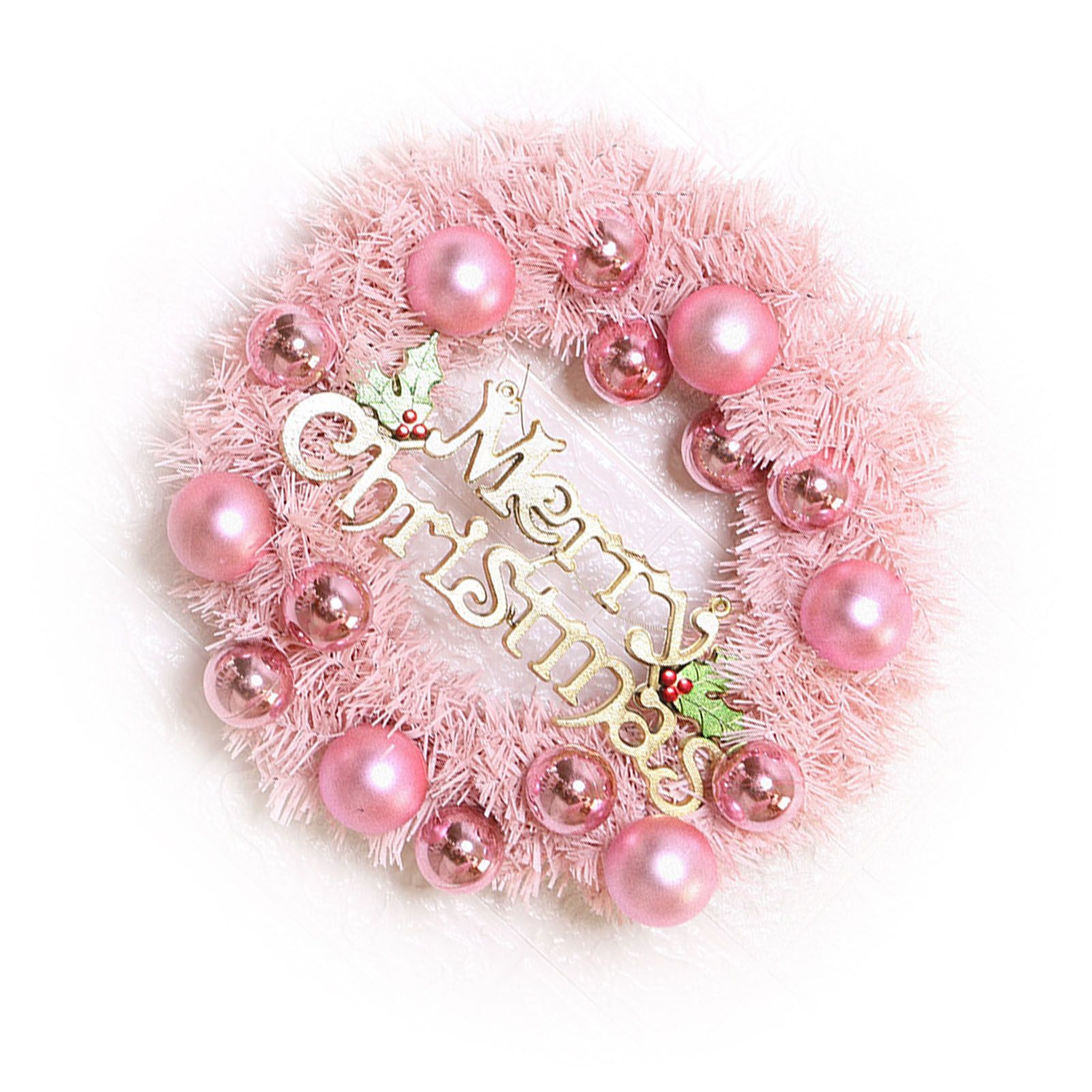 Xmas Wreath for Front Door PVC Xmas Wreath Decoration with Balls Ornaments for view 8