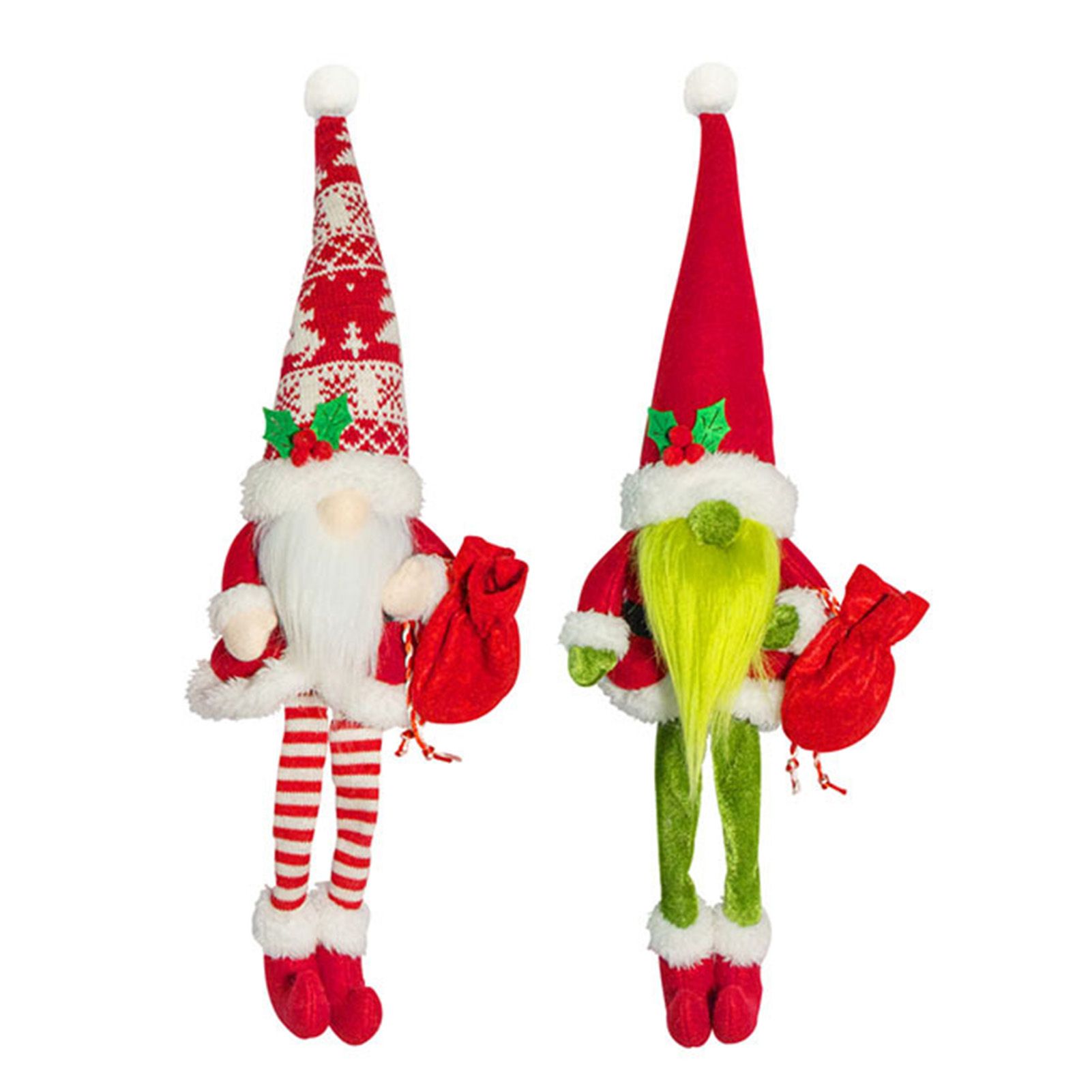 2PCS Santa Doll Ornaments Faceless Hatted Cloth Dolls for Couple Presents view 3