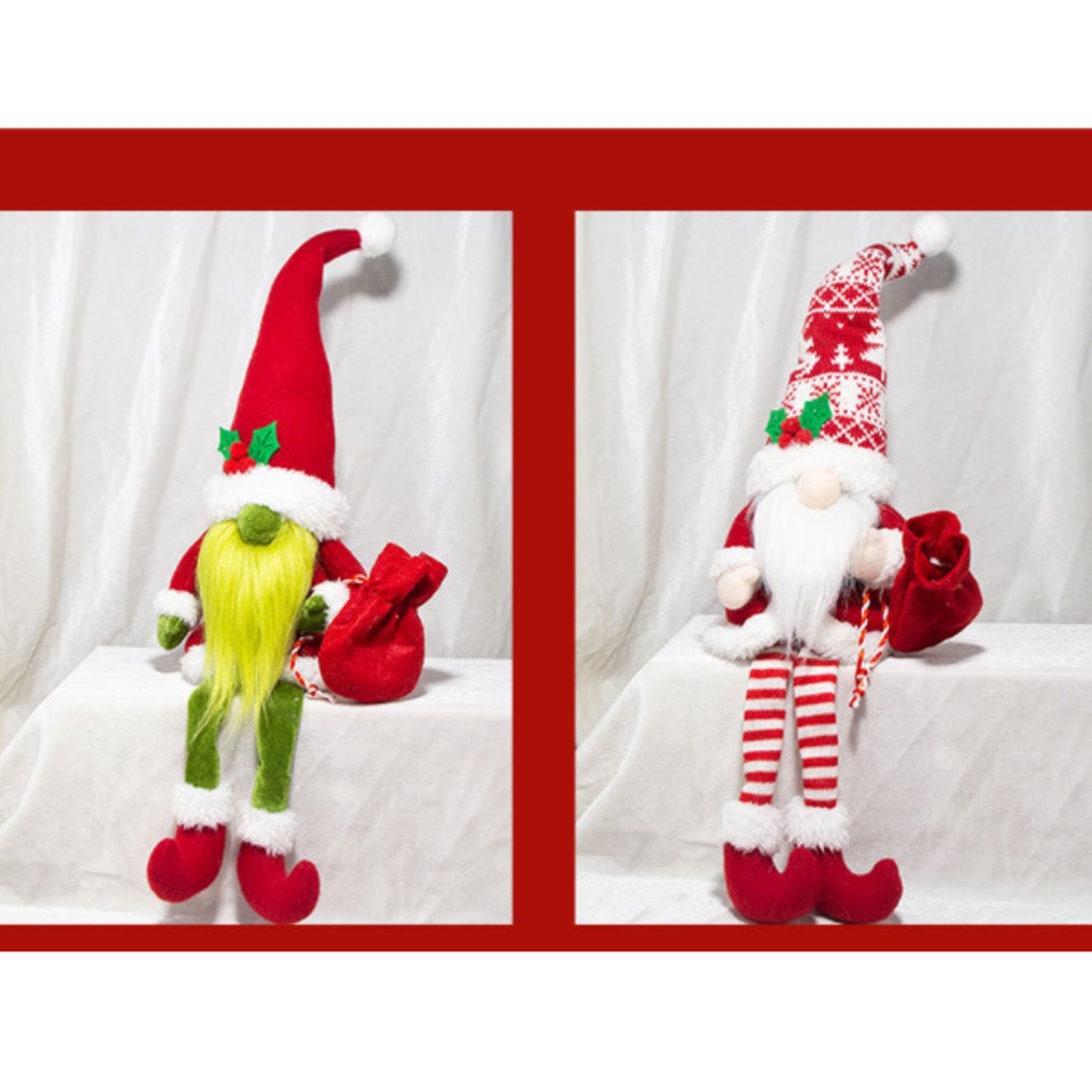 2PCS Santa Doll Ornaments Faceless Hatted Cloth Dolls for Couple Presents view 6