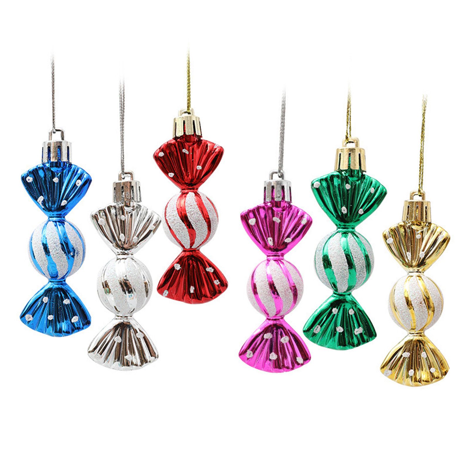 6pcs Tree Candy Ornaments Colorful Round Hanging Candies Decorations for Home view 2
