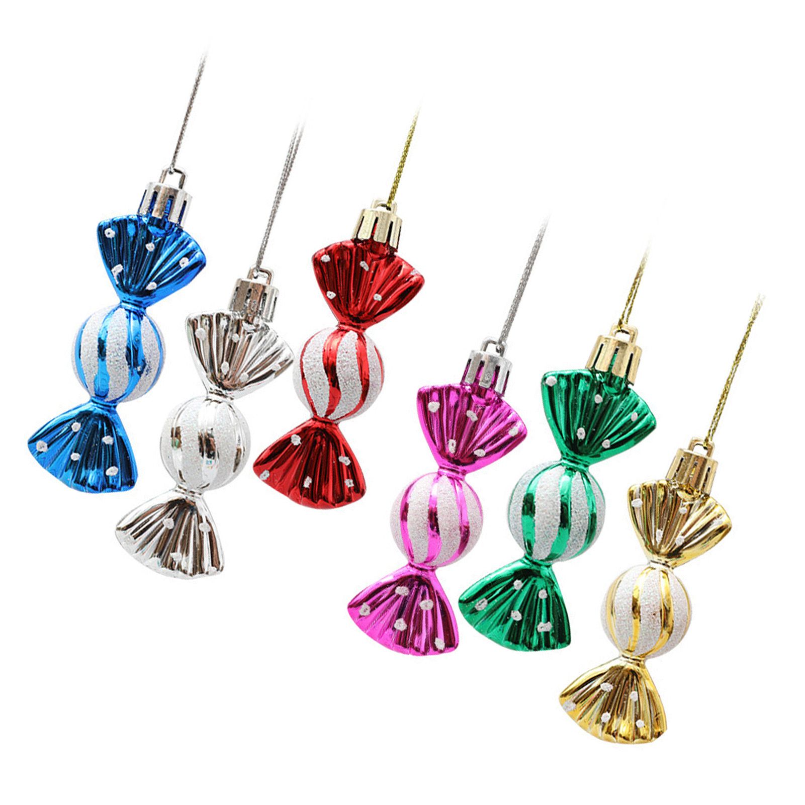 6pcs Tree Candy Ornaments Colorful Round Hanging Candies Decorations for Home view 3