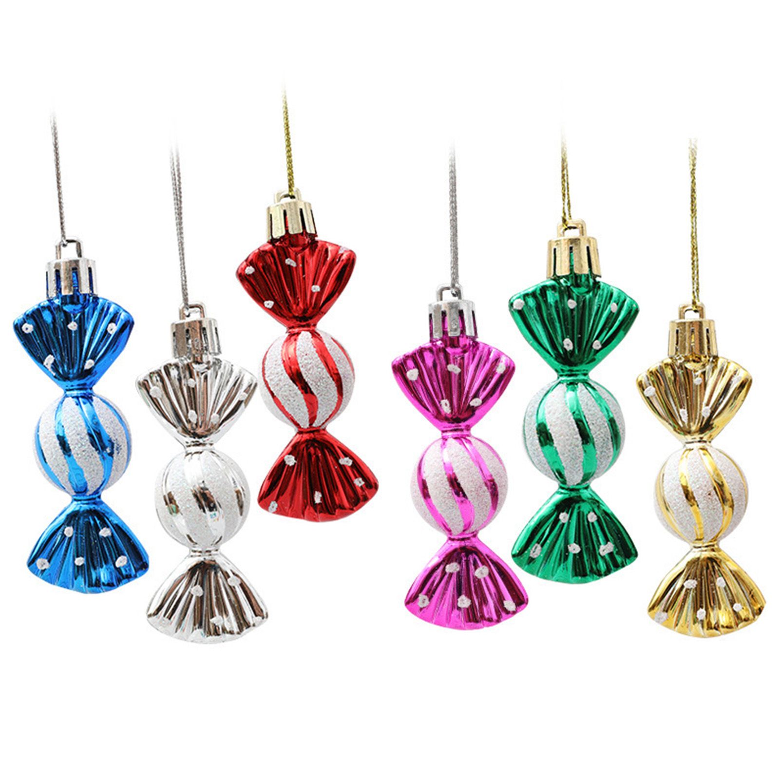 6pcs Tree Candy Ornaments Colorful Round Hanging Candies Decorations for Home view 5