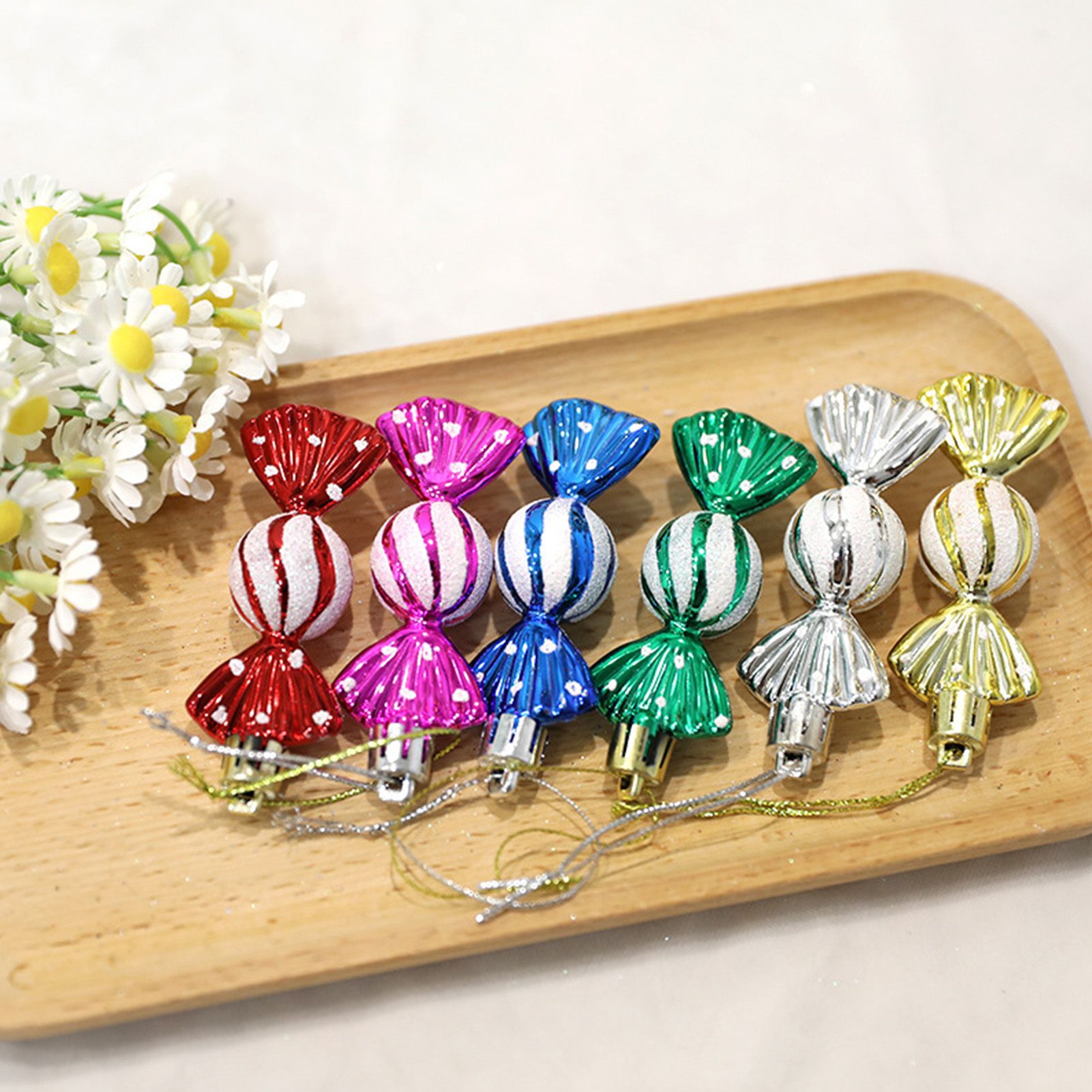 6pcs Tree Candy Ornaments Colorful Round Hanging Candies Decorations for Home view 6