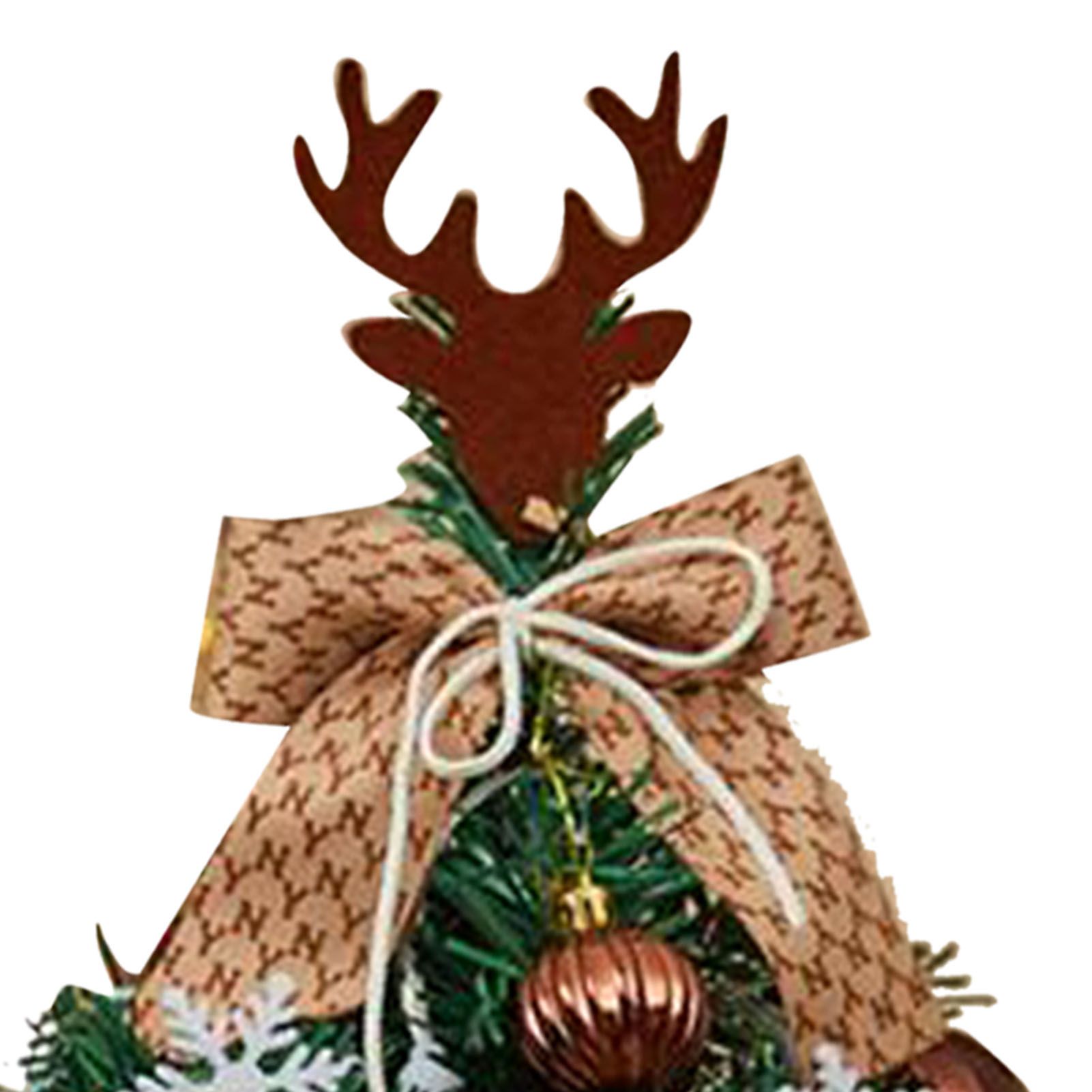 Mini Xmas Tree with Deer Horn Adjustable Light Strings Tabletop Small Destop view 2