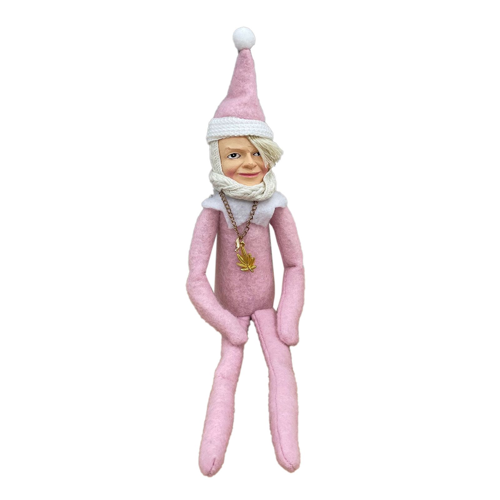 Xmas Elf Hand Made Resin Non Woven Fabric Holiday Elf Doll for Festival Home view 3