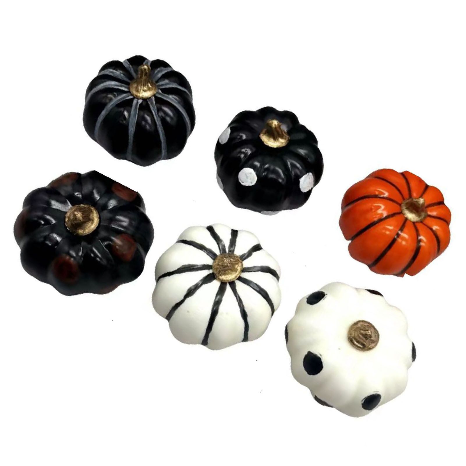 6Pcs Pumpkin Model Set ABS Lifelike Rich Color Pumpkin Decor Ornament for — image 1